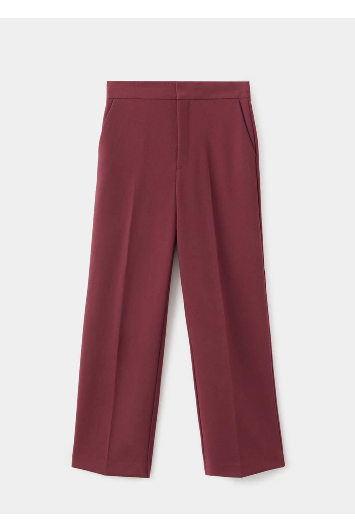 MANGO Woman Yüksek bel düz kesim pantolon görsel 3