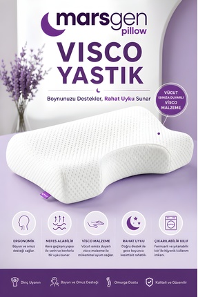 Marsgen Horlama Önleyici Visco Ortopedik Yastık, 55x36x13/11