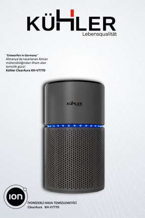 kühler Hava Temizleyici ClearAura KH-V7770 – İyonizer & 3 Aşamalı Filtre - Gri