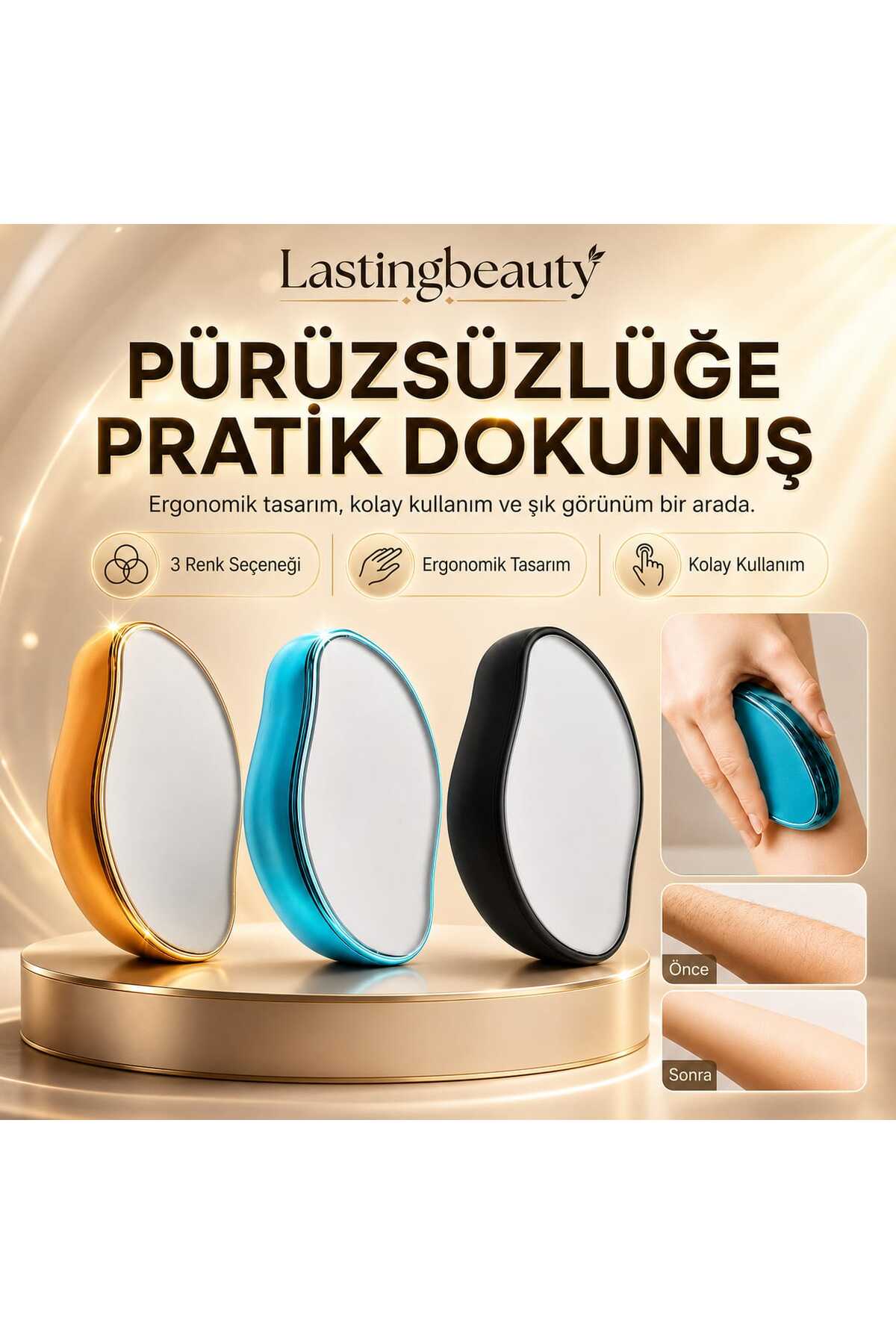 lasting beauty Epilasyon Aleti Acısız Tüy Dökücü Tüy Alma Silgisi Kristal Taş Erkek Ve Kadın Için Tüm Vücut Kılları — epilasyon taşı