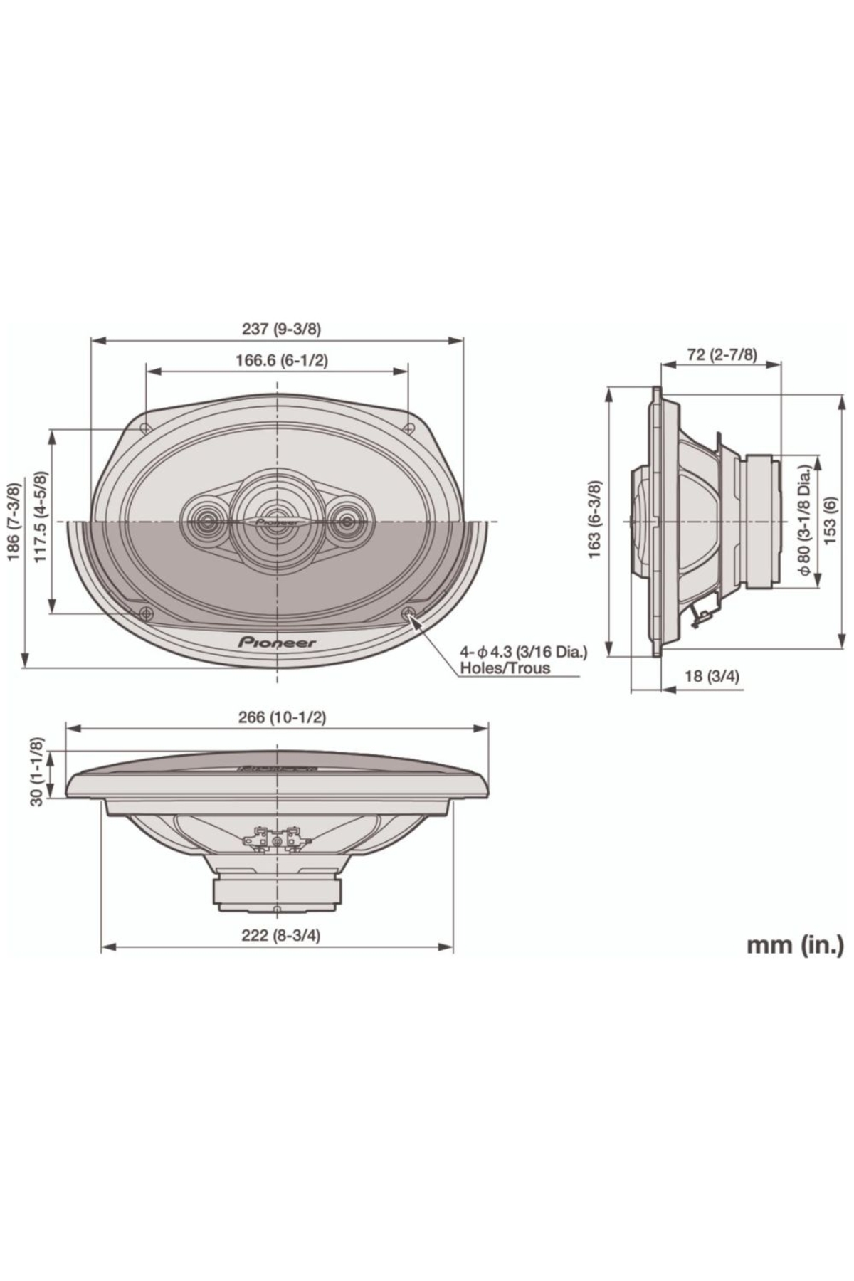 Pioneer TS-A6961F 450 Watt 6X9 Oto Hoparlör - Fiyatı, Yorumları