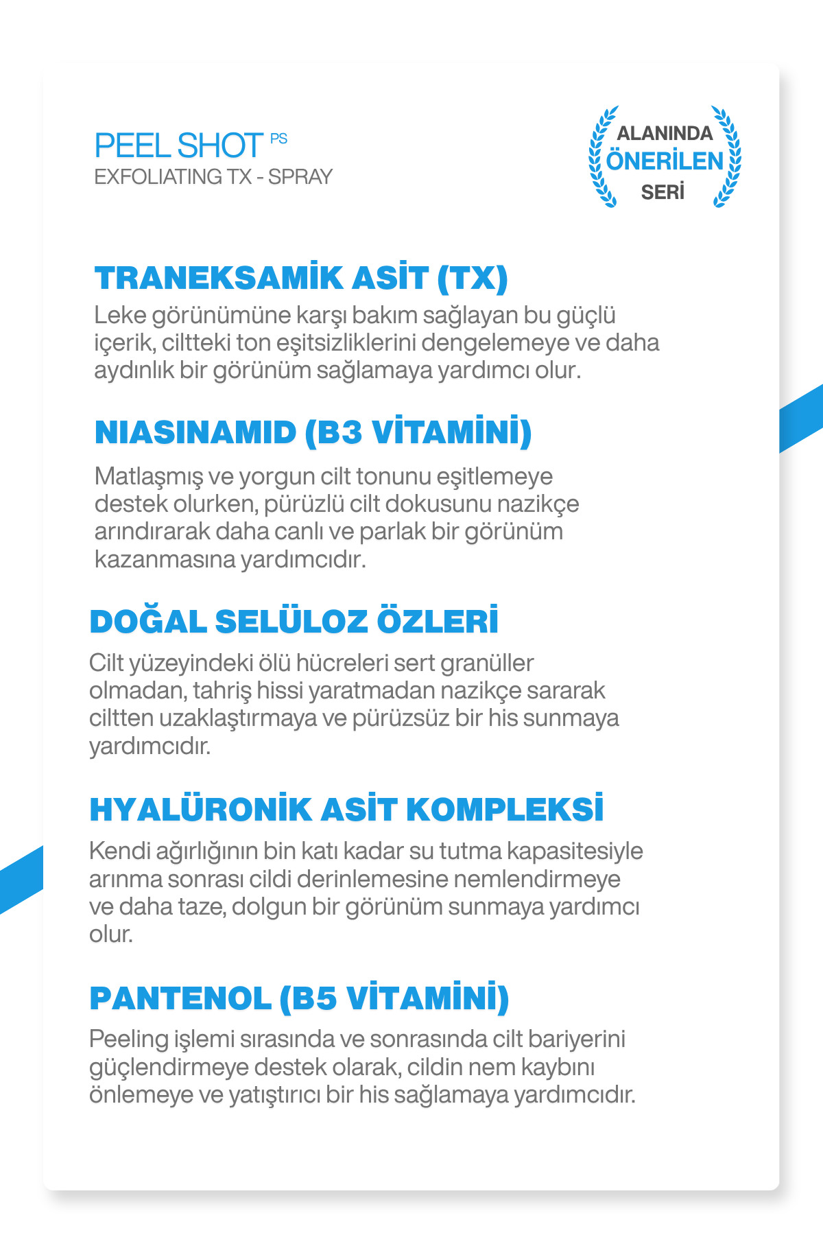 Leke Karşıtı | Aydınlatıcı | Traneksamik Asit içeren | TX Vücut Peeling Spreyi 200ml — 8809886483103 — تصویر 5 از 6