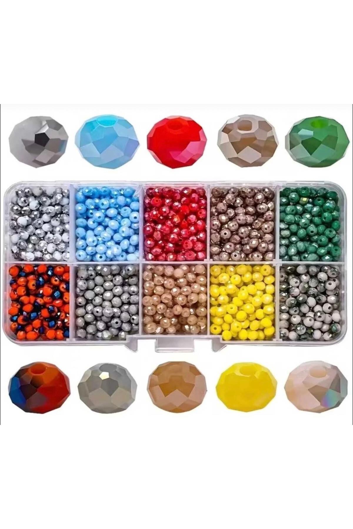 100 Pieces 8 Mm 10 Colors Glass Rosary Beads Crystal Beads Jewelry Making Materials