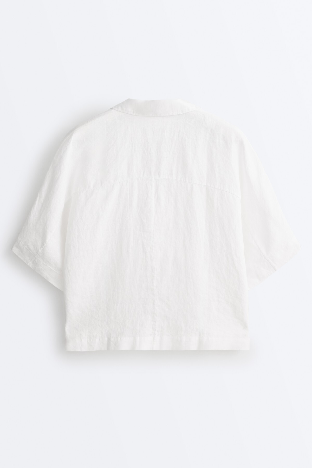 Oysho  Oversize %100 keten kısa kollu gömlek - Görsel 6
