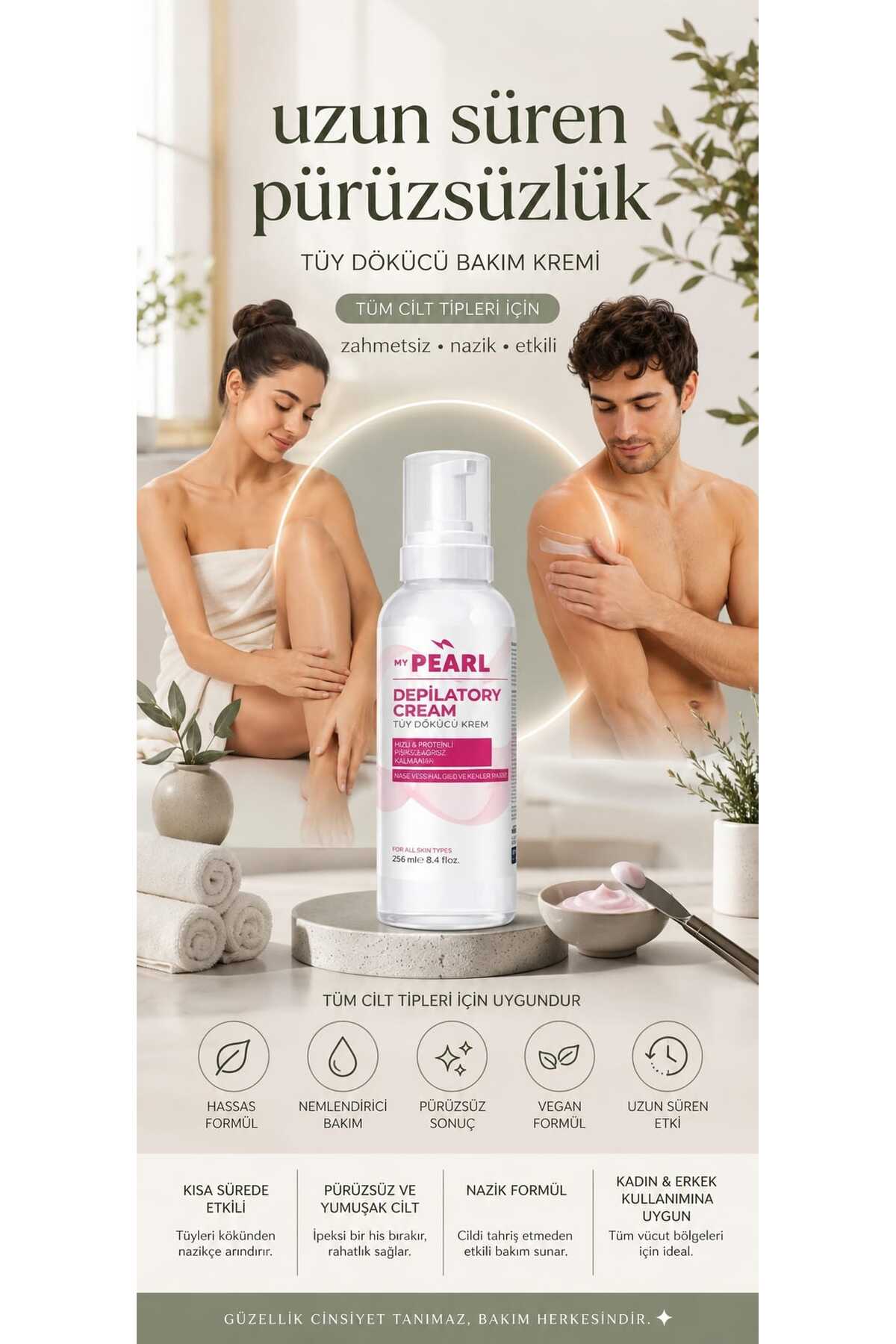 My pearl Professional Bacak & Vücut Tüy Dökücü Krem Güzel Koku Tüm Cilt Tipleri İçin 250ml — 5265656
