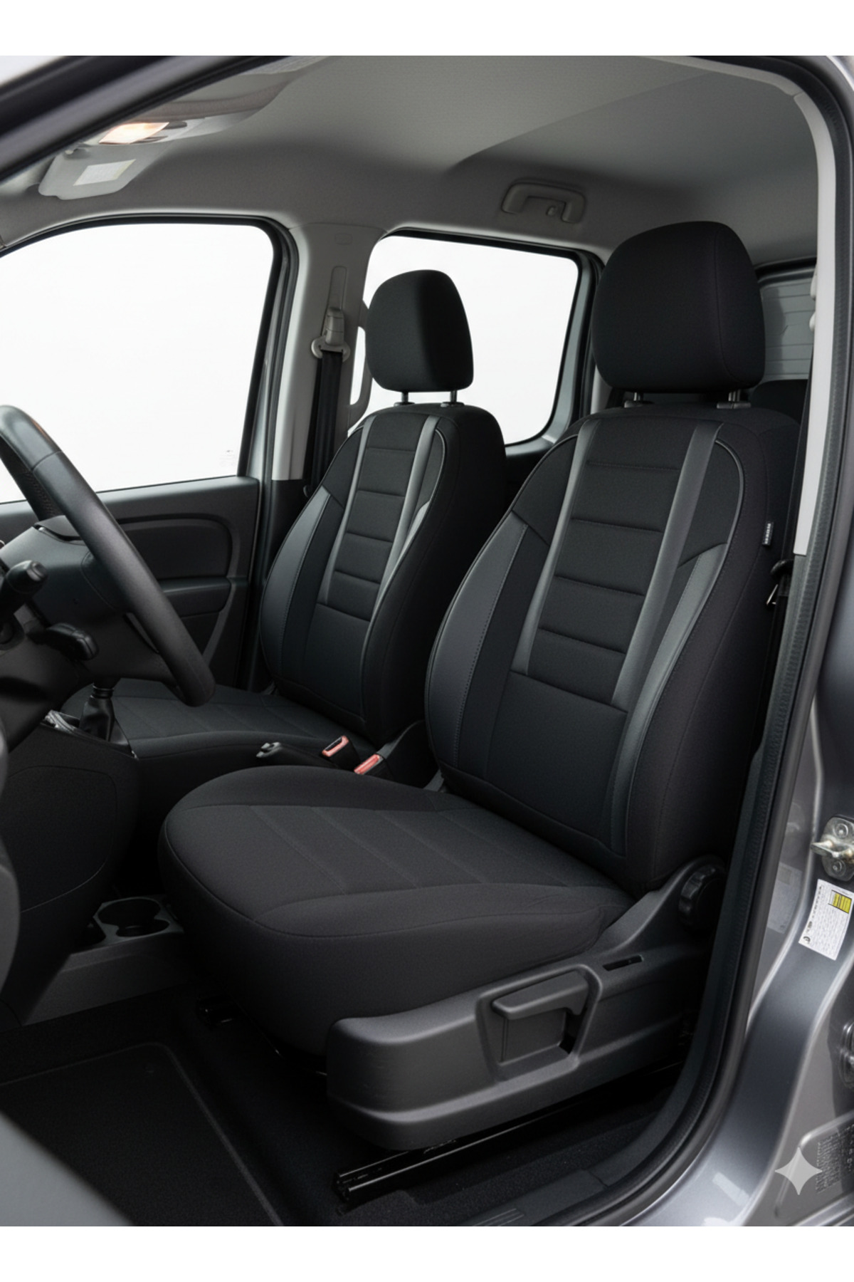 Mevas Favori Siyah Serisi Citroen Berlingo İle Uyumlu Tam Set Oto Koltuk Kılıfı Arka koltuk 2+1