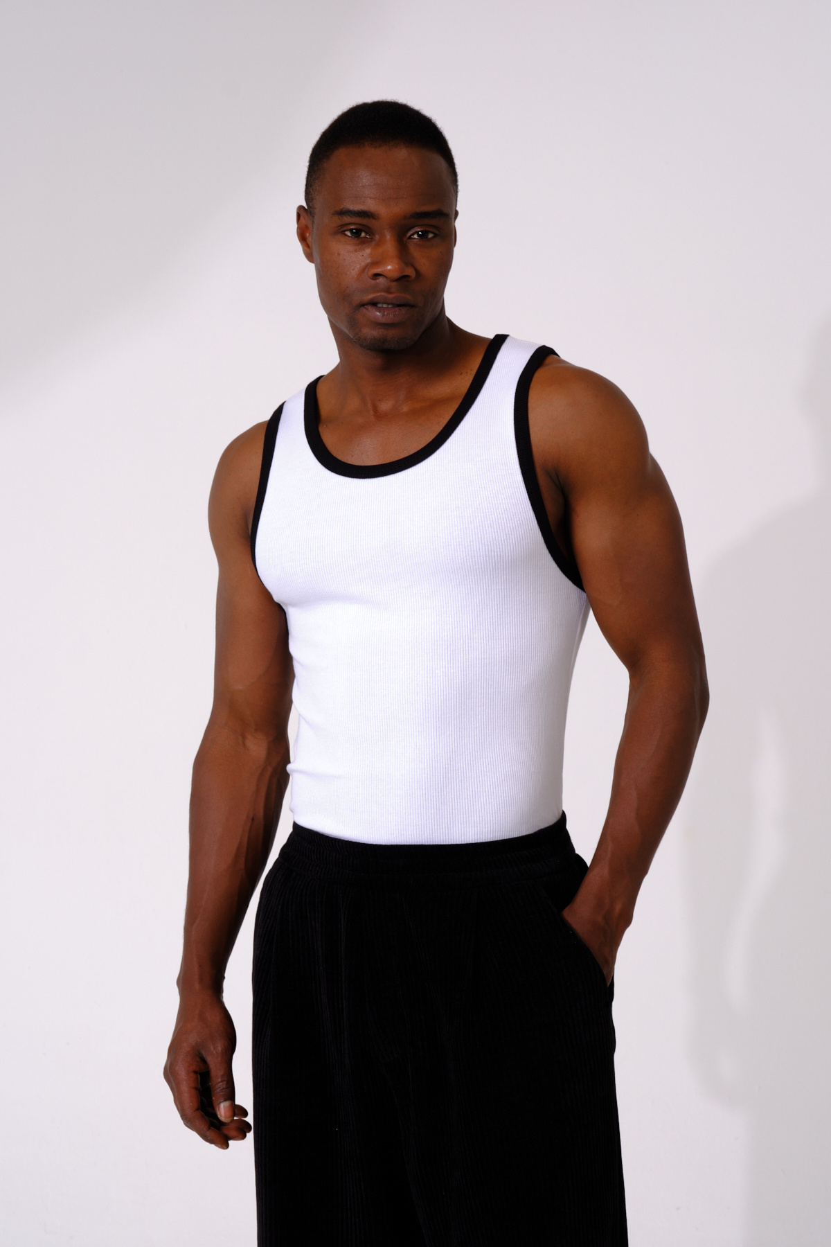 gamaro Erkek Halter Yaka slimfit Sporcu Likralı Atlet görsel 2