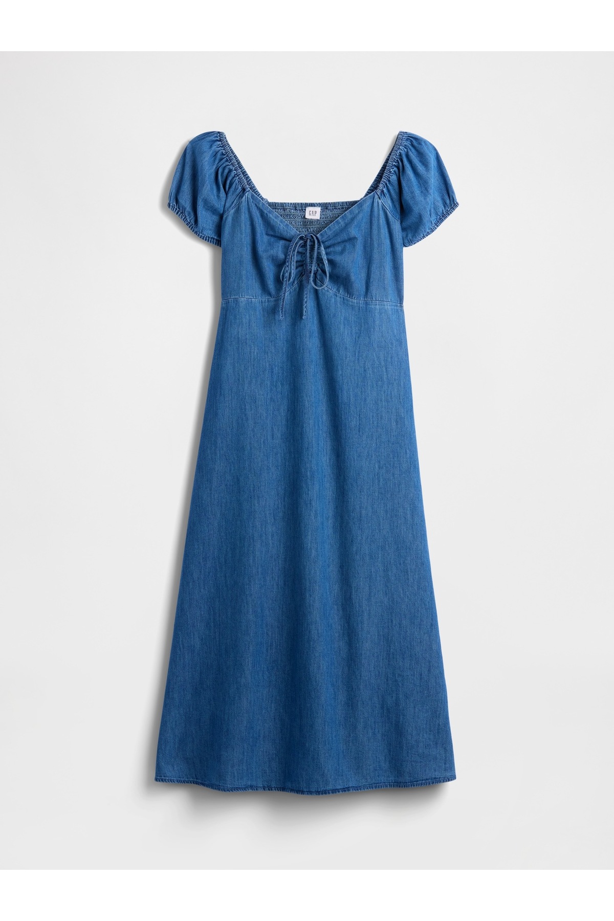 GAP  Kadın Mavi Print Puff Sleeve Midi Elbise - Görsel 2