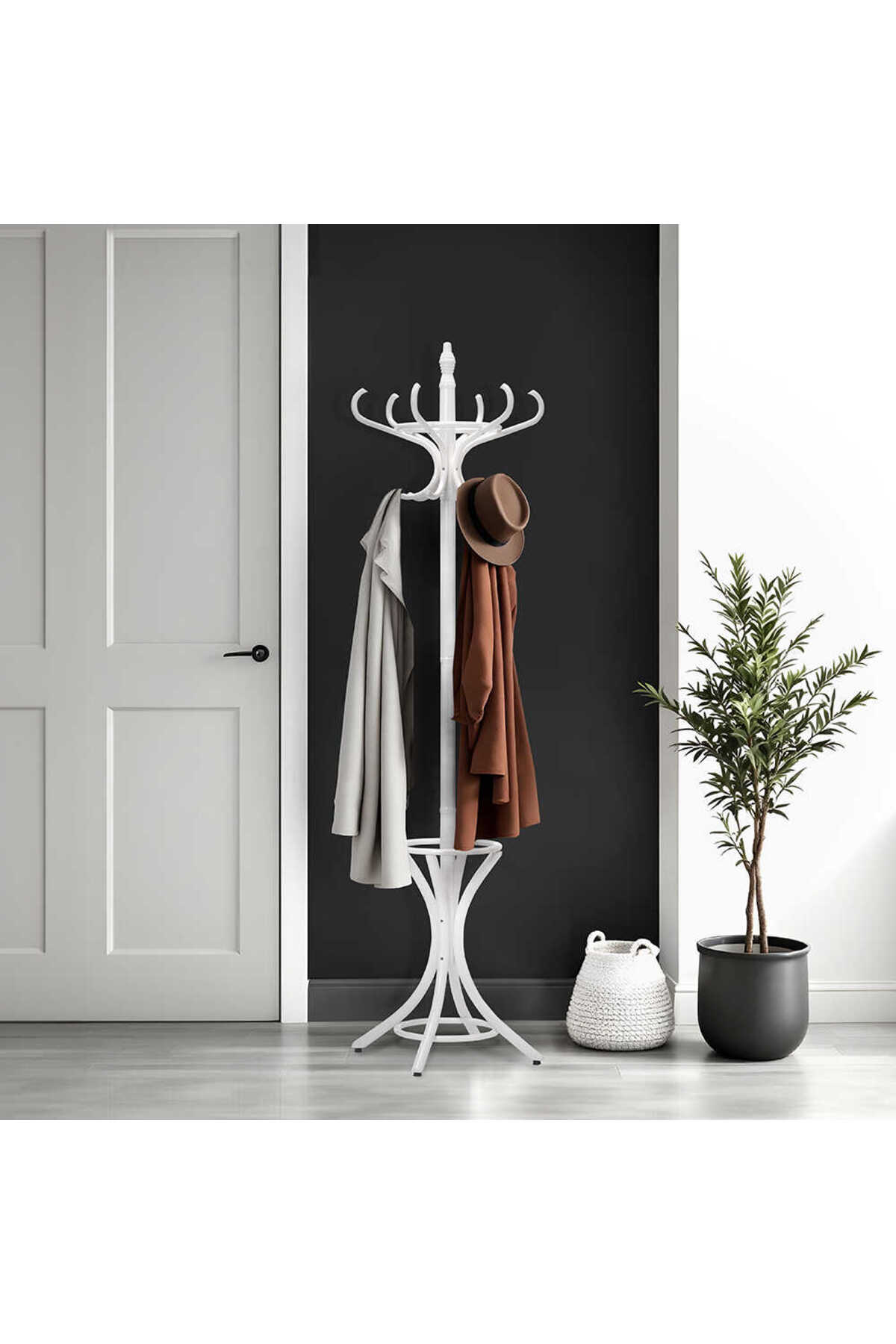 Handy Mate Dorya 12-Piece Wooden Hanger-white 51x185x51 Cm (wxyxd)