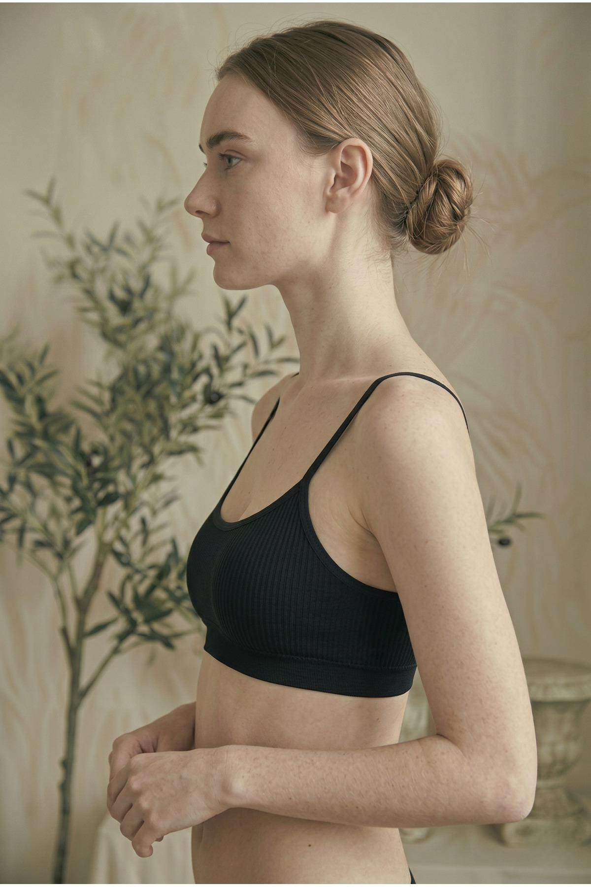 3'lü Paket Çıkarılabilir Pedli Siyah Fitilli Büstiyer - Kadın Basic Crop Top — görsel 3
