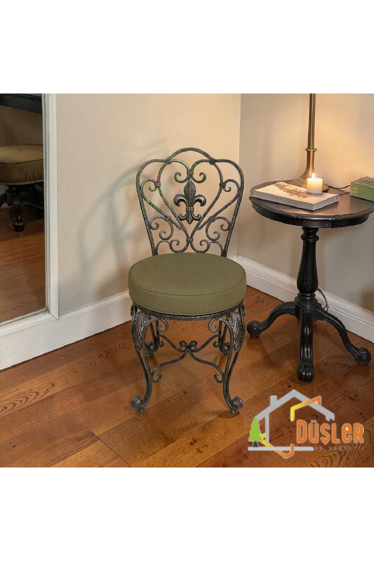 40 Diameter Khaki Green Round Chair Seating Cushion with Laces and Zipper