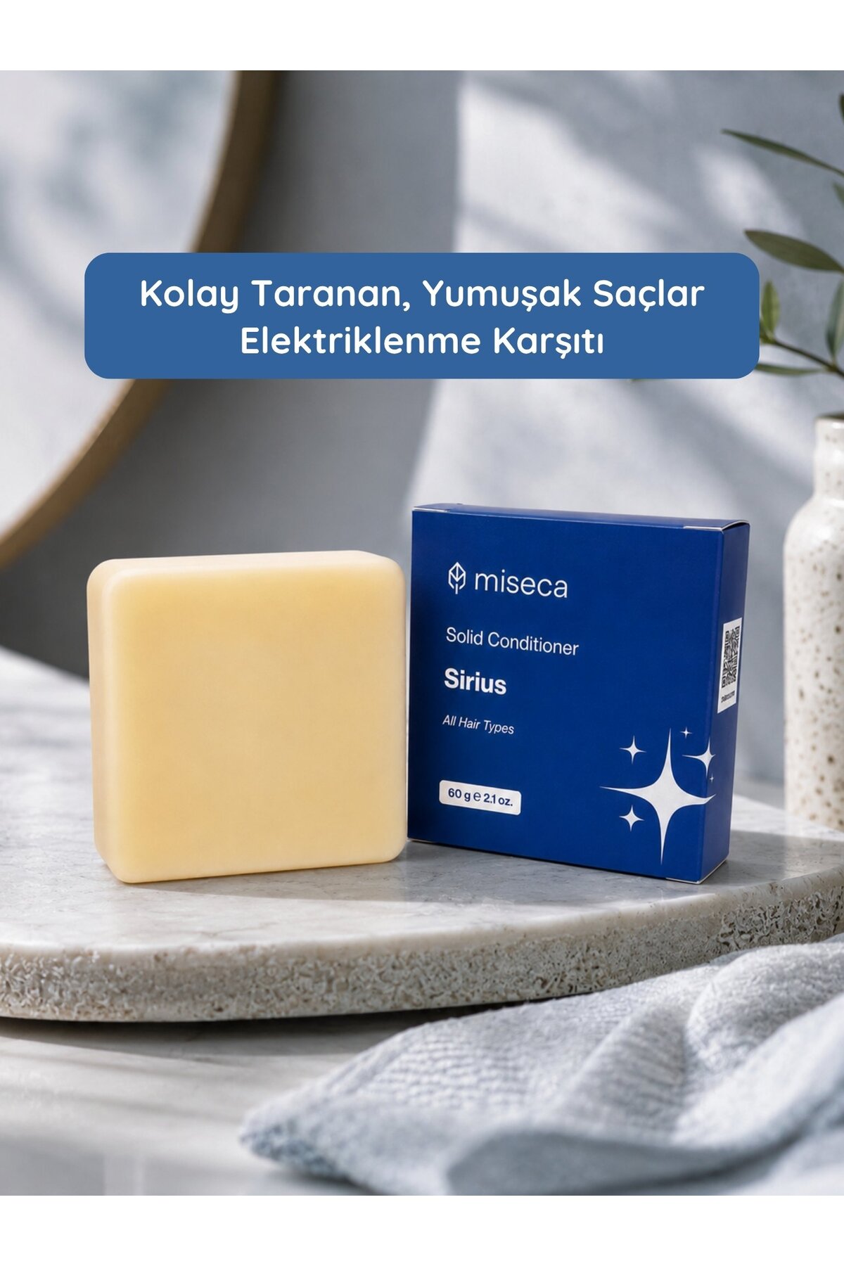 Sirius Katı Saç Kremi 60 G | Hindistan Cevizi, Tatlı Badem Yağı ve Biberiye — SB-SSC — تصویر 6 از 6