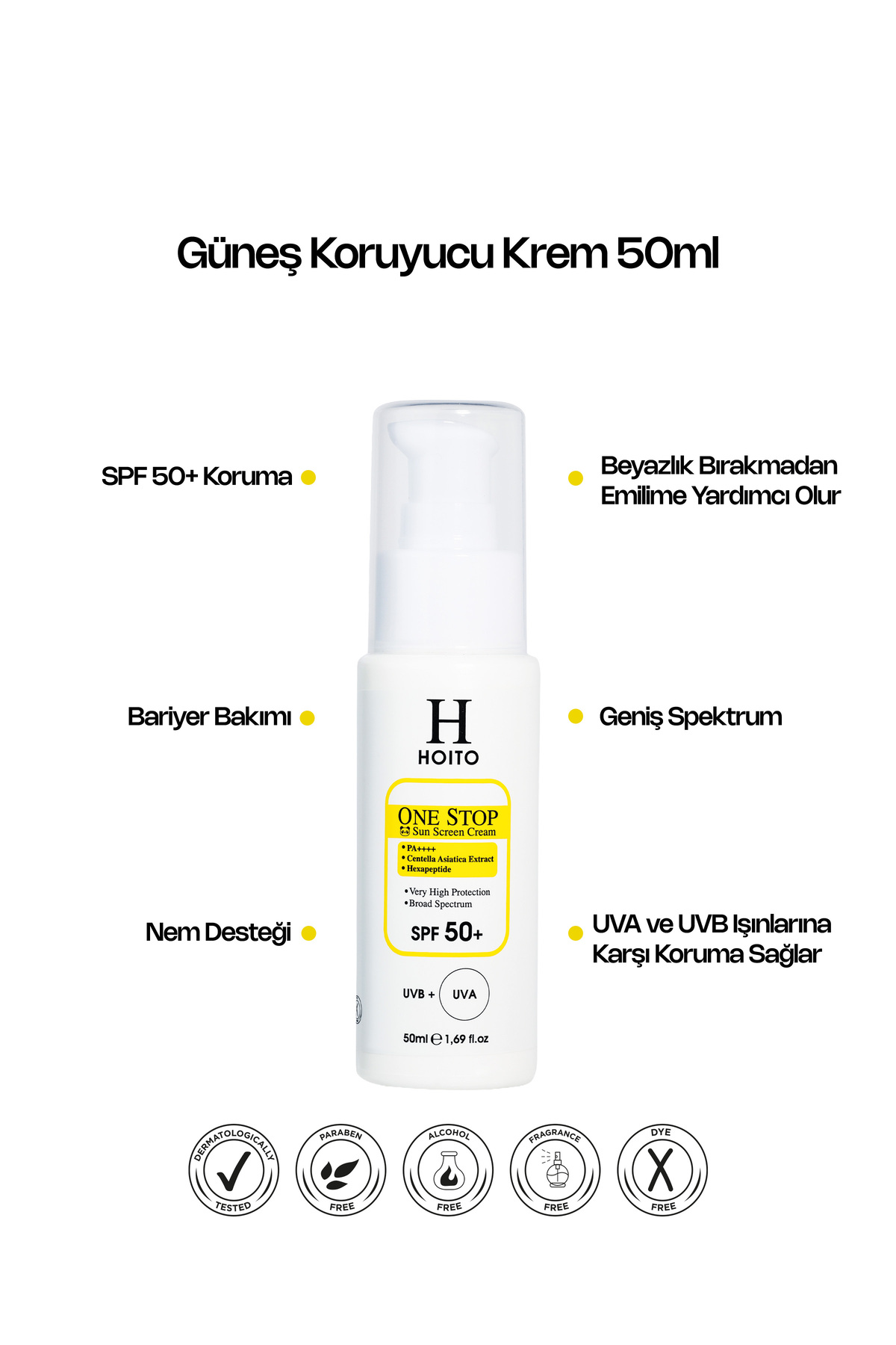 کرم ضد آفتاب وان استاپ (50 میلی لیتر) - SPF 50+ / PA++++، جذب سریع، ضد آفتاب نچسب — H10021 — تصویر 2 از 8