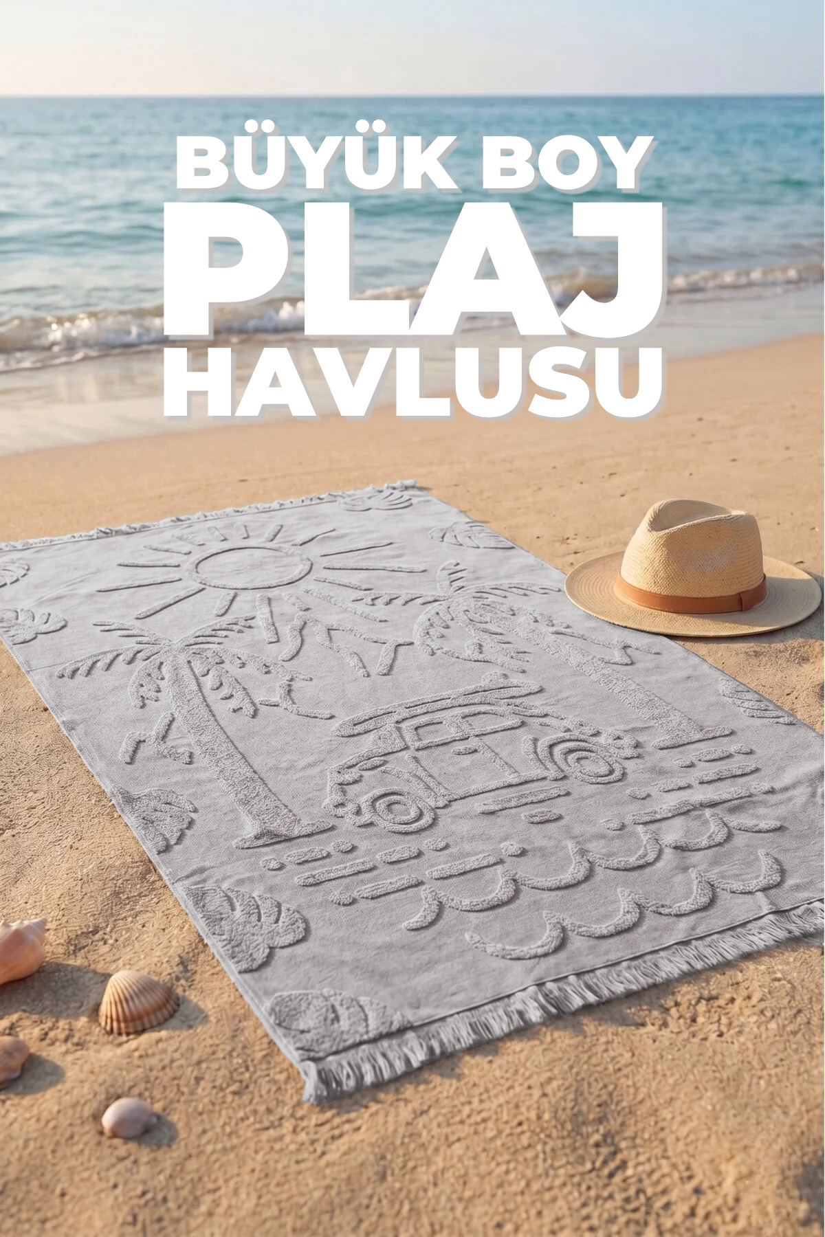 100% Cotton Beach Towel | Pool, Turkish Bath, Bath Towel | Extra Soft, Water Absorbent, Fast Drying | 100x170 cm