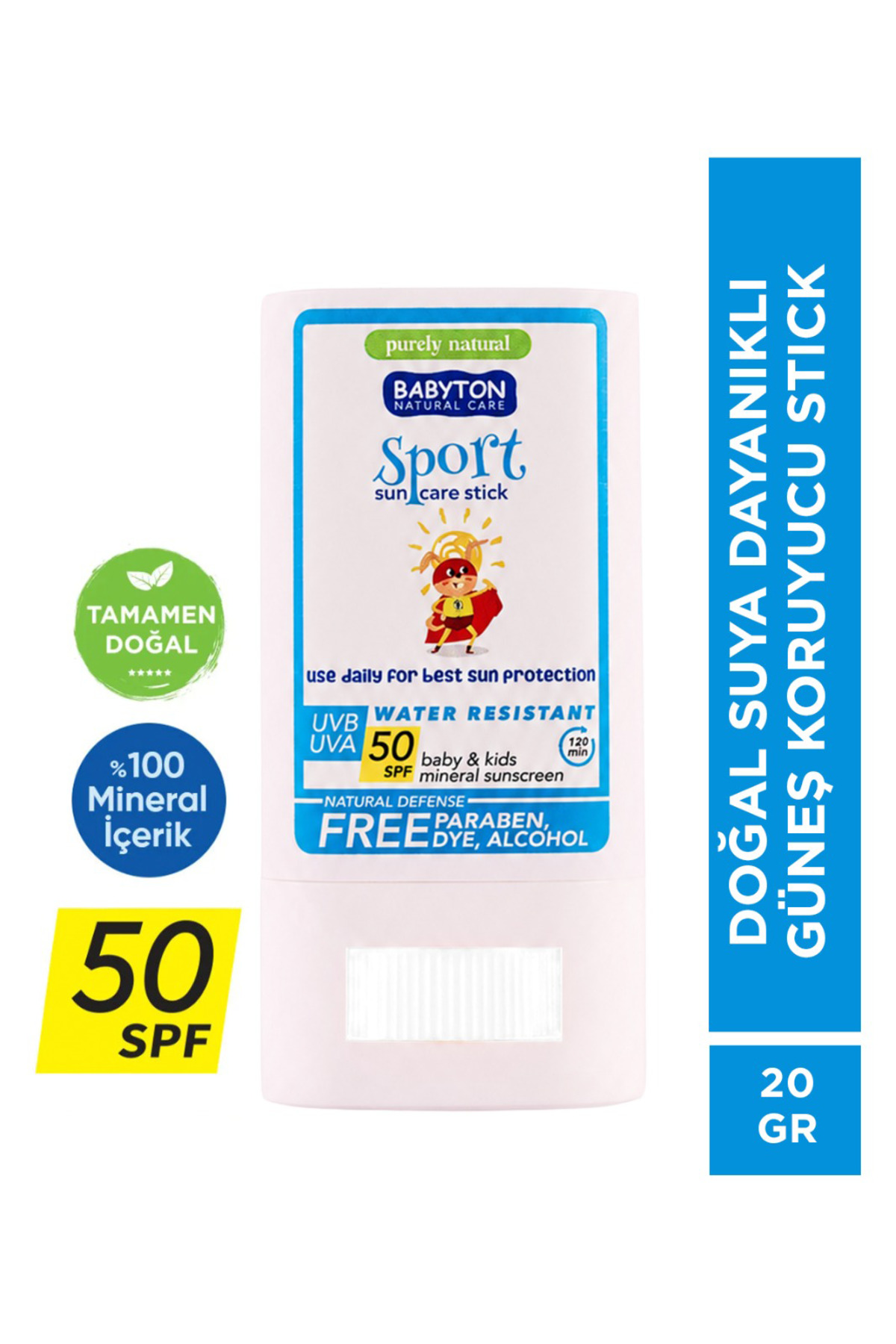 Doğal Suya Dayanıklı Güneş Koruyucu Stick 50 SPF 20 gr — P472S4201