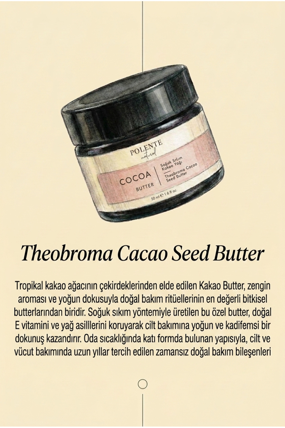 Kakao Butter - Soğuk Sıkım (50 ML) — Cam Kavanoz Kakao Yağı — تصویر 3 از 5