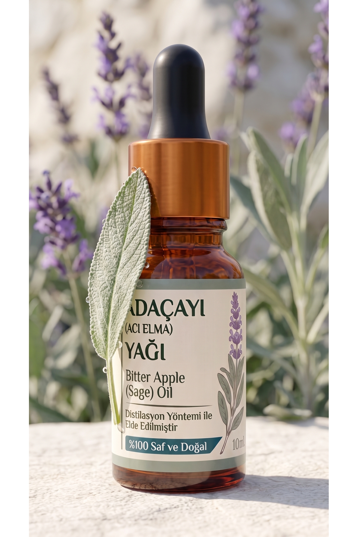 Adaçayı (Acı Elma) Uçucu Yağı 10 ml / %100 Saf Ve Doğal / Sage Oil — A1-Adacayı-yag-10 — تصویر 4 از 8
