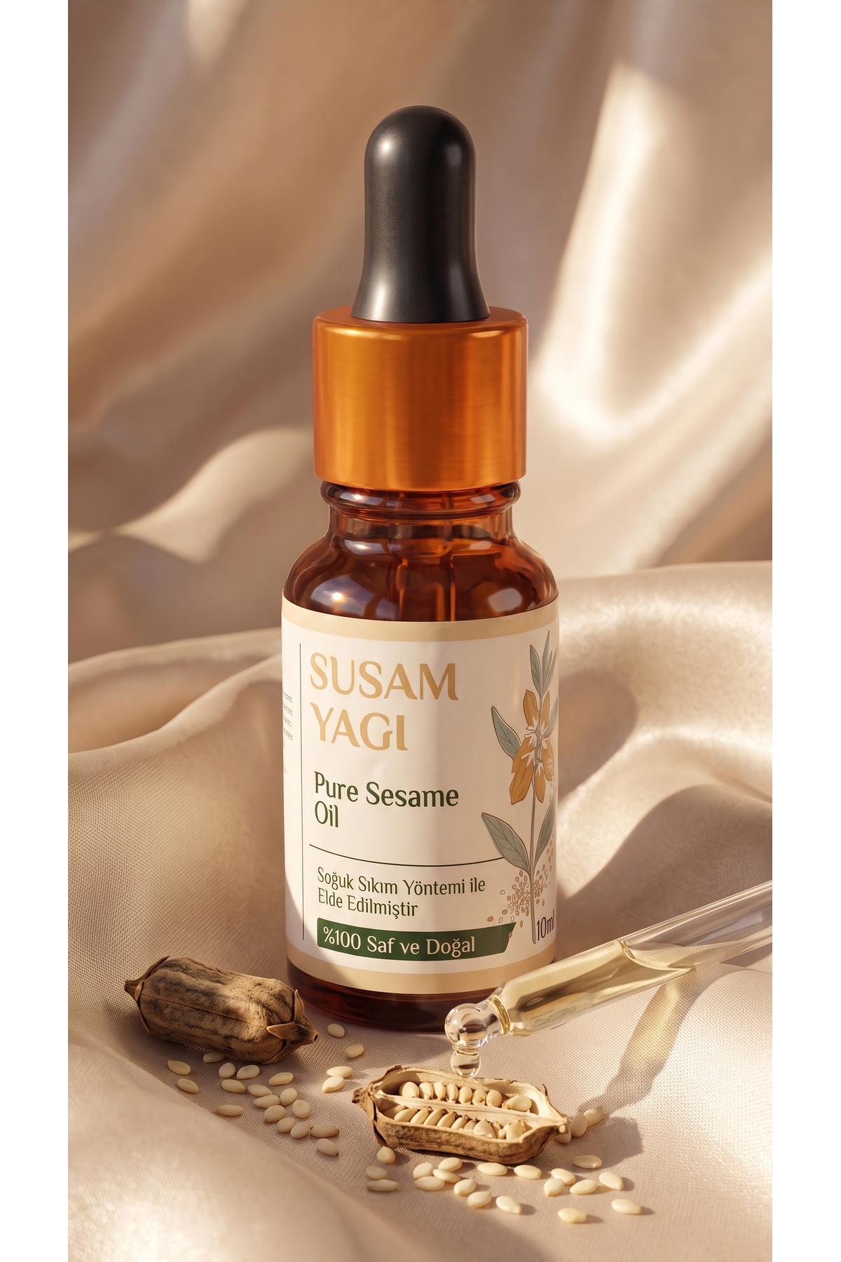 Susam Yağı 10 ml / Soğuk Sıkım / %100 Saf Ve Doğal / Sesame Seed Oil — A1-Susam-yag-10 — تصویر 4 از 8