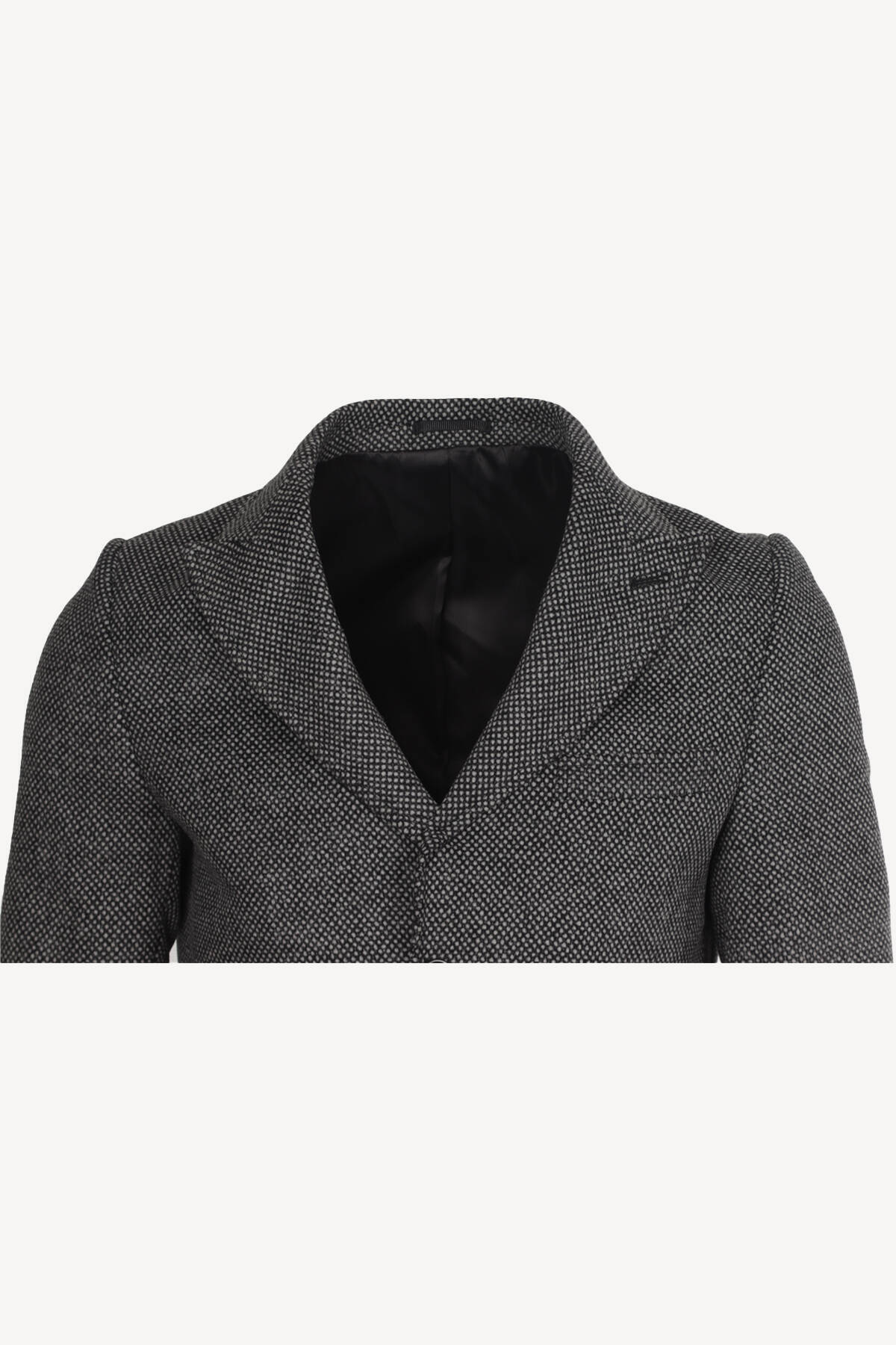 نیم‌کت مردانه طرح‌دار یقه تک رنگ آنتراسیت - خاکستری T122819K001_AGRİ — تصویر 2 از 4