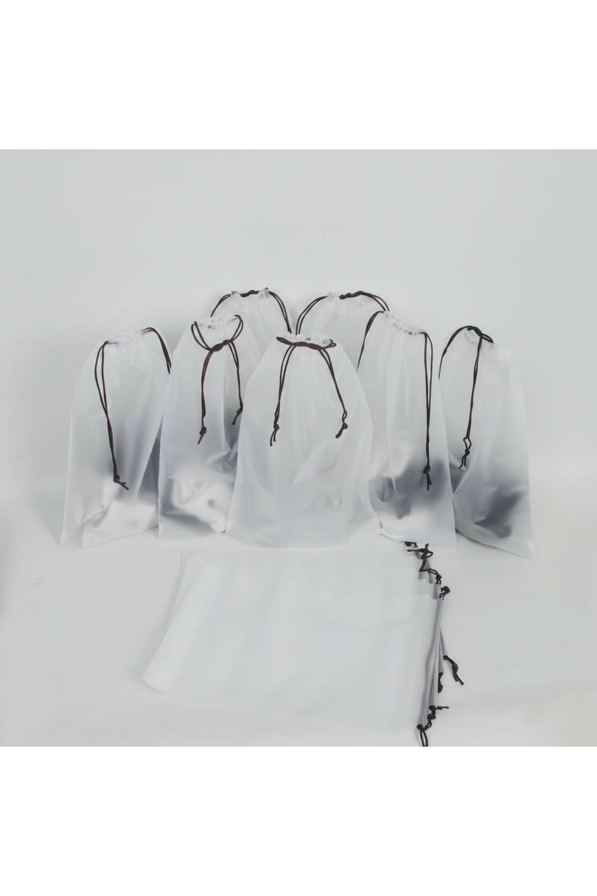 10lu Set 25*35cm (medium) Su Geçirmez Büzme Ipli Kozmetik Makyaj Tatil Çantası — آبی ŞMÇ13 — تصویر 4 از 8