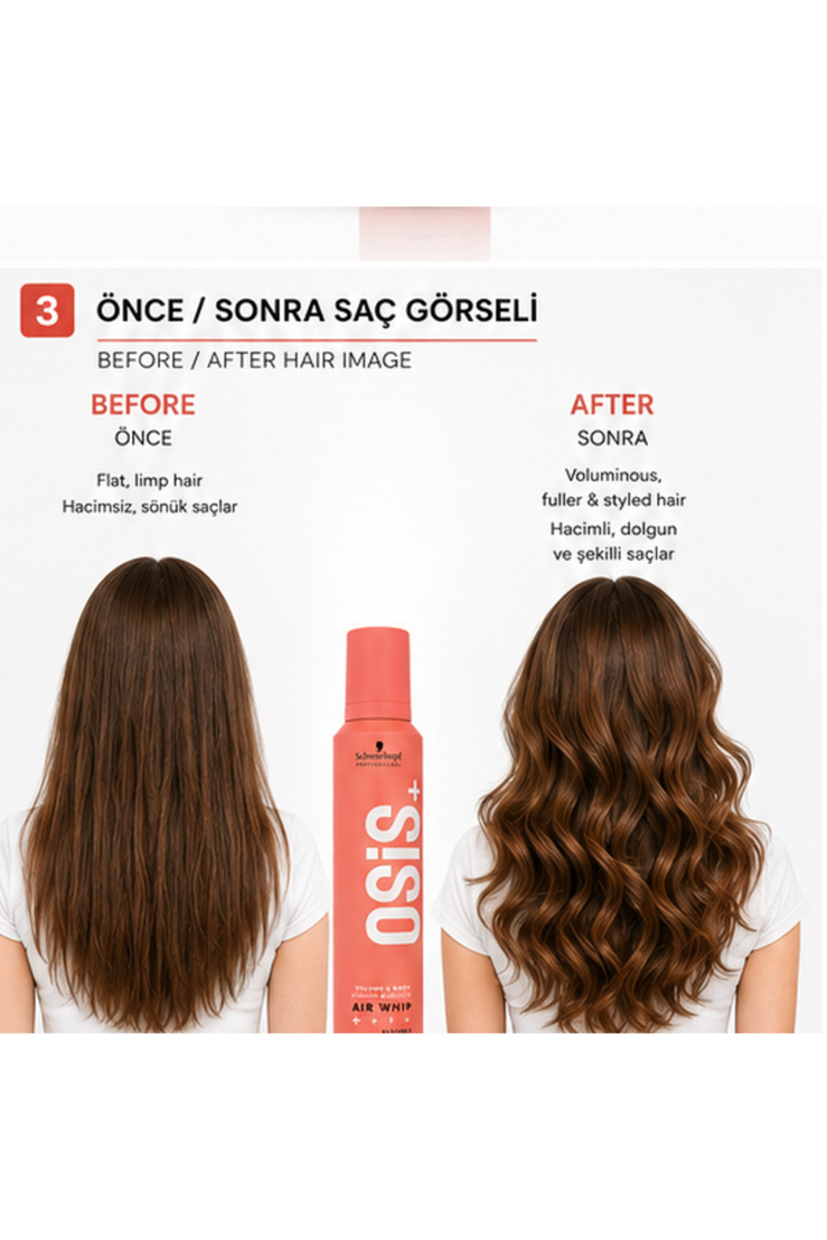 OsisAir Whip Hacim Veren Esnek Saç Köpüğü 200 ml — 45685ıuı — تصویر 3 از 5