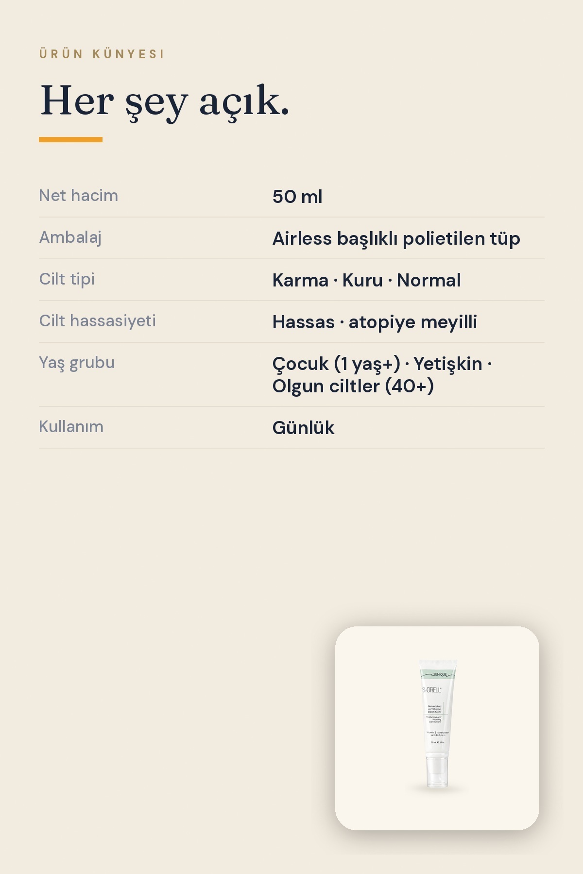 SUNIQUE Nemlendirici Ve Yatıştırıcı Bakım Kremi — M.01.SNQ.003 — تصویر 6 از 7