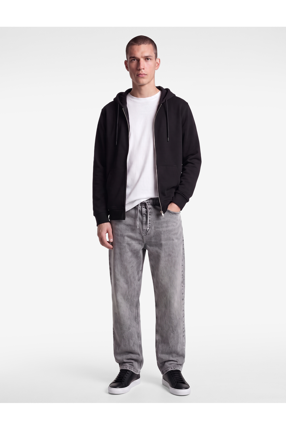 Koton Uzun Kollu Şardonlu Fermuarlı Kanguru Cepli Sweatshirt