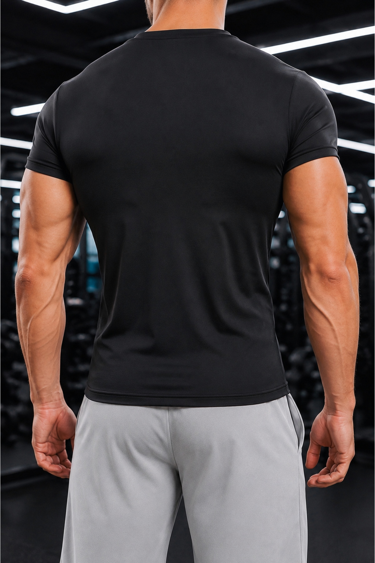 Sapeur Erkek Premium Slim Fit Katlamalı Kollu Günlük & Spor Tişört - Ultra Esnek ve Nefes Alan görsel 2