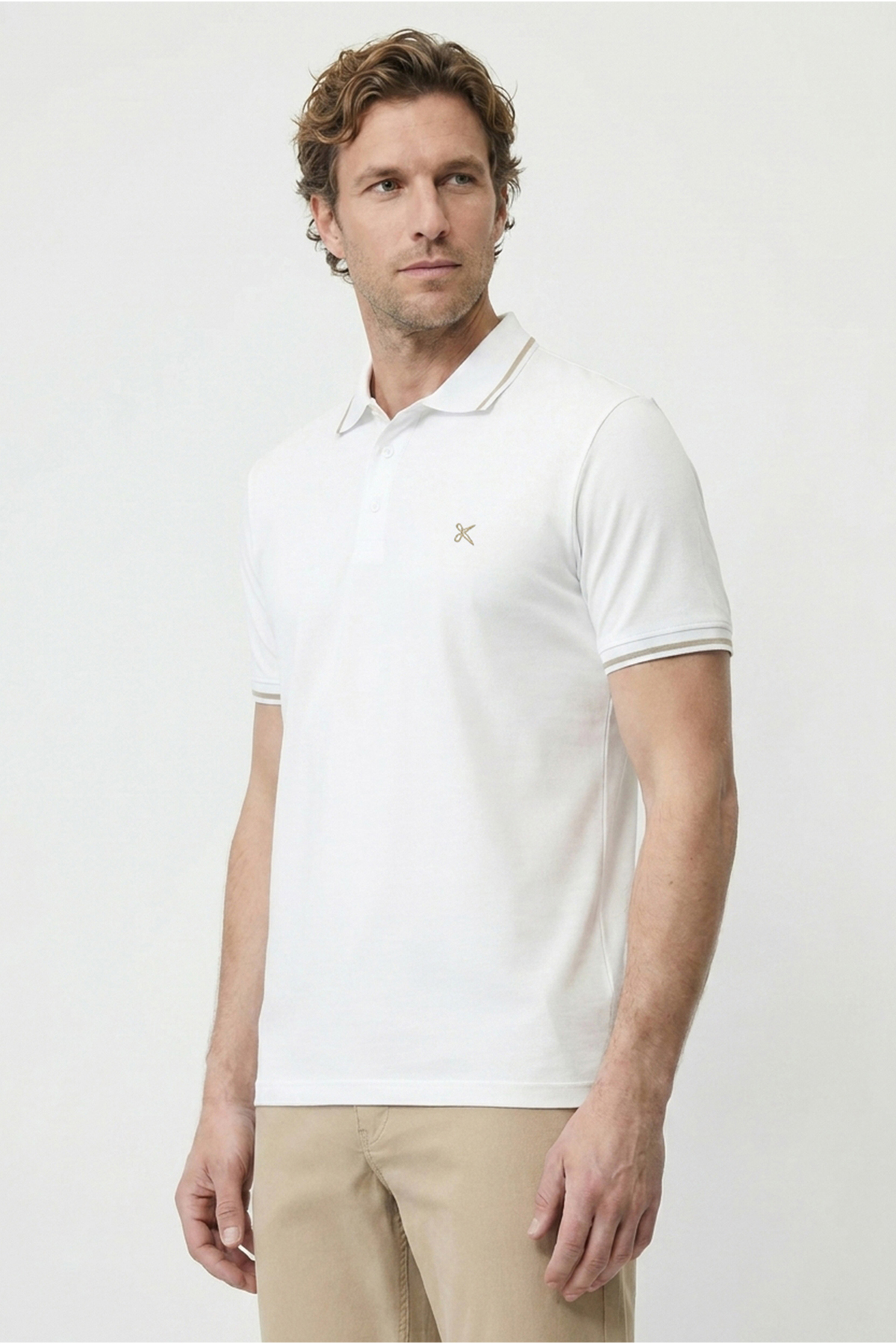 Kiğılı Polo Yaka Slim Fit Yumuşak Dokulu Nakışlı Pamuklu Likralı Esnek Tişört görsel 2