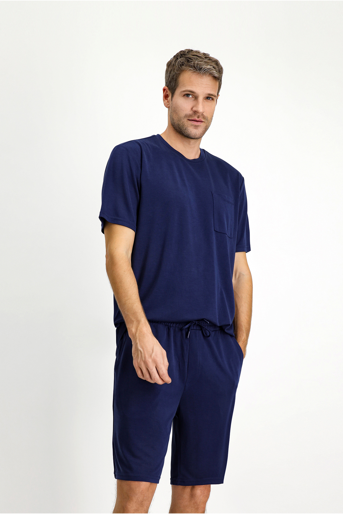 Kiğılı Home Kısa Kol Bisiklet Yaka 2'li Şortlu Pijama Takımı görsel 2