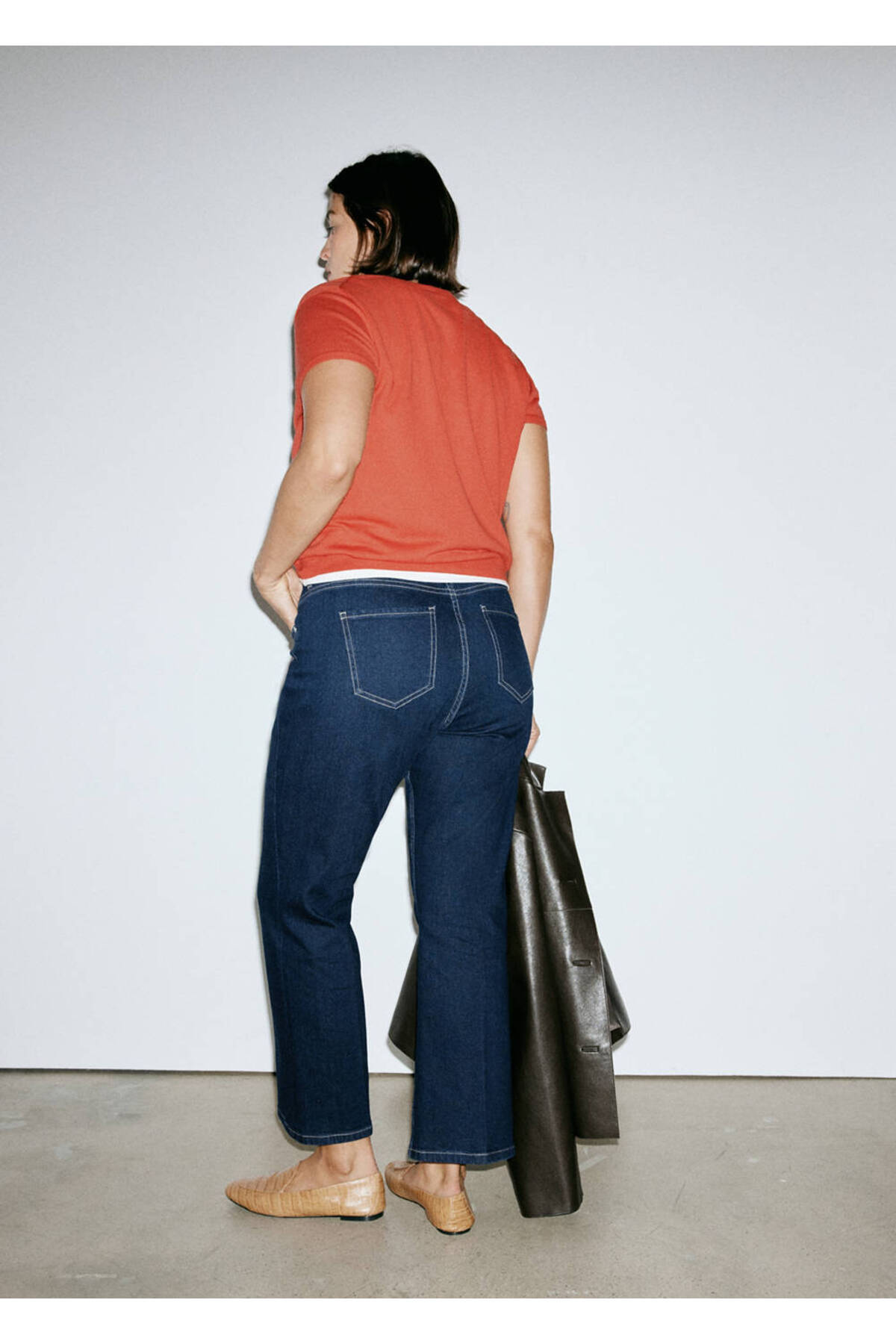MANGO Woman Sienna flare crop jean pantolon görsel 8