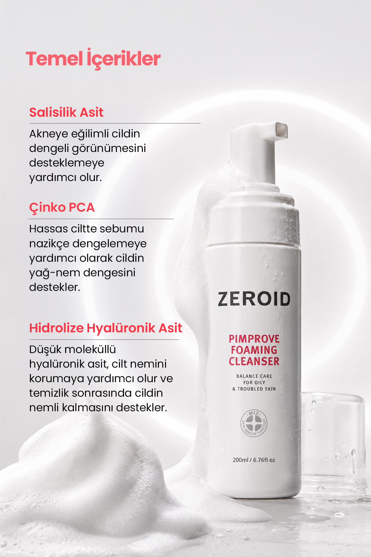 Akneye Eğilimli Ciltler İçin Yağ-Nem Dengesi Sunan Temizleme Köpüğü Pimprove Foaming Cleanser — F79834 — تصویر 4 از 9