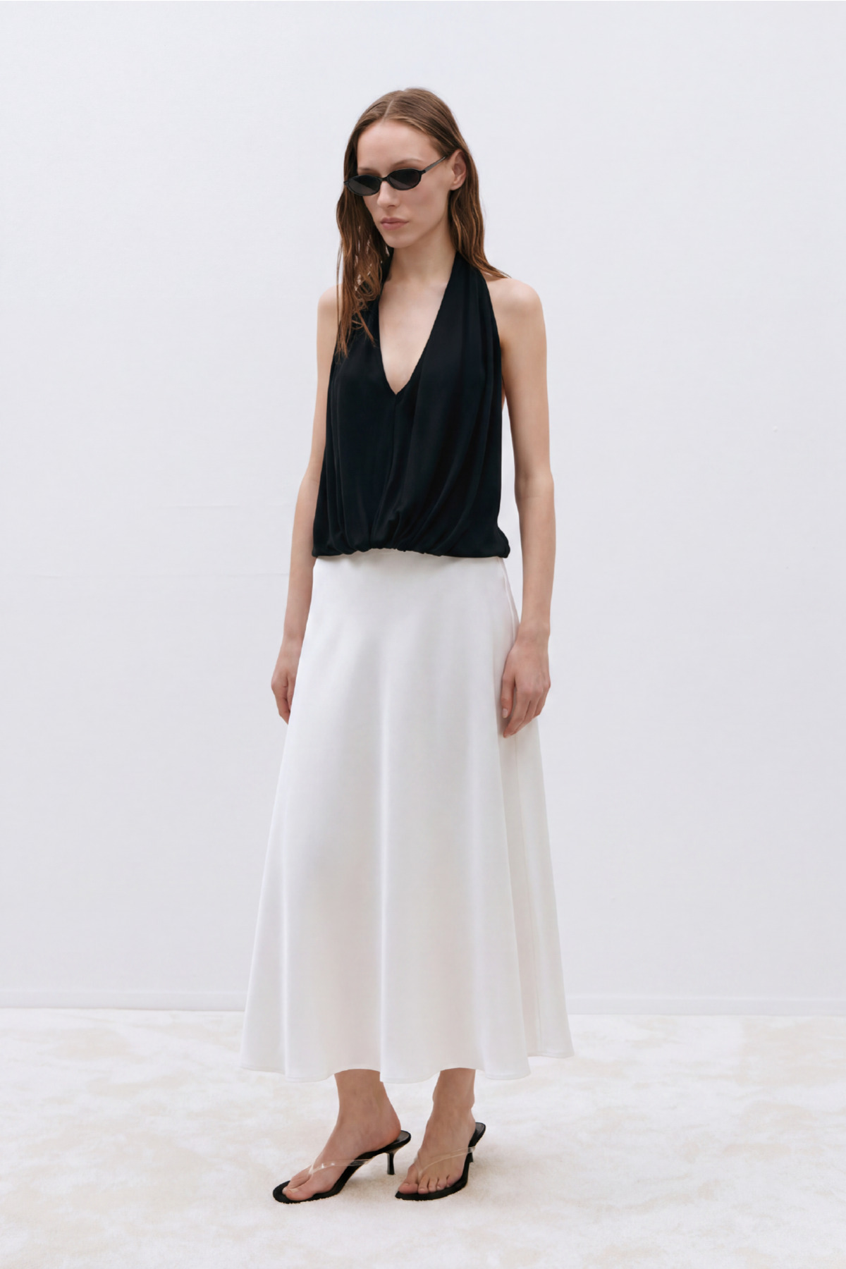 Suud Collection Ekru Saten Etek görsel 6