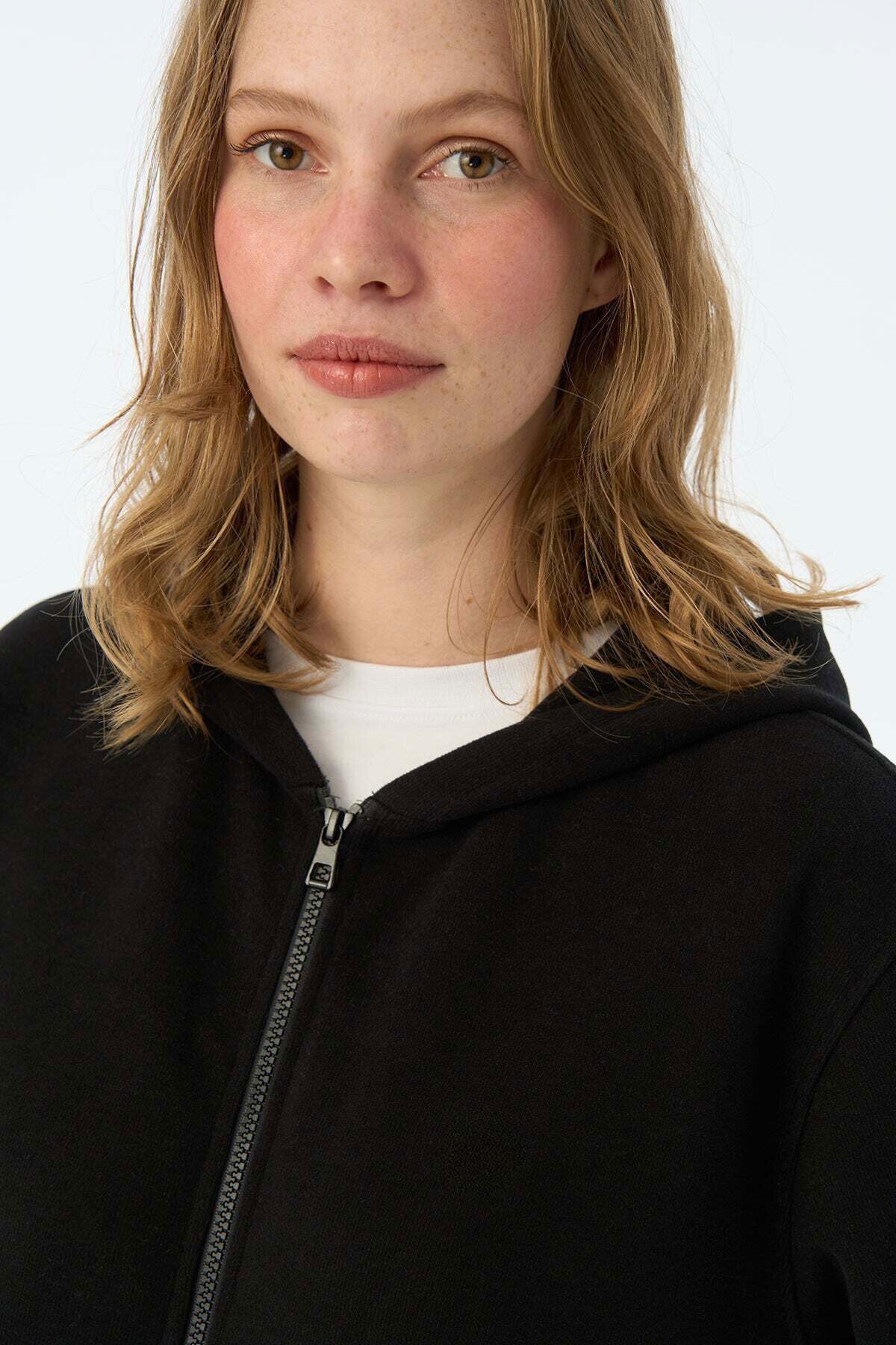 Reflect Studio Basic SuperSoft Full Zip Hoodie - Siyah görsel 3