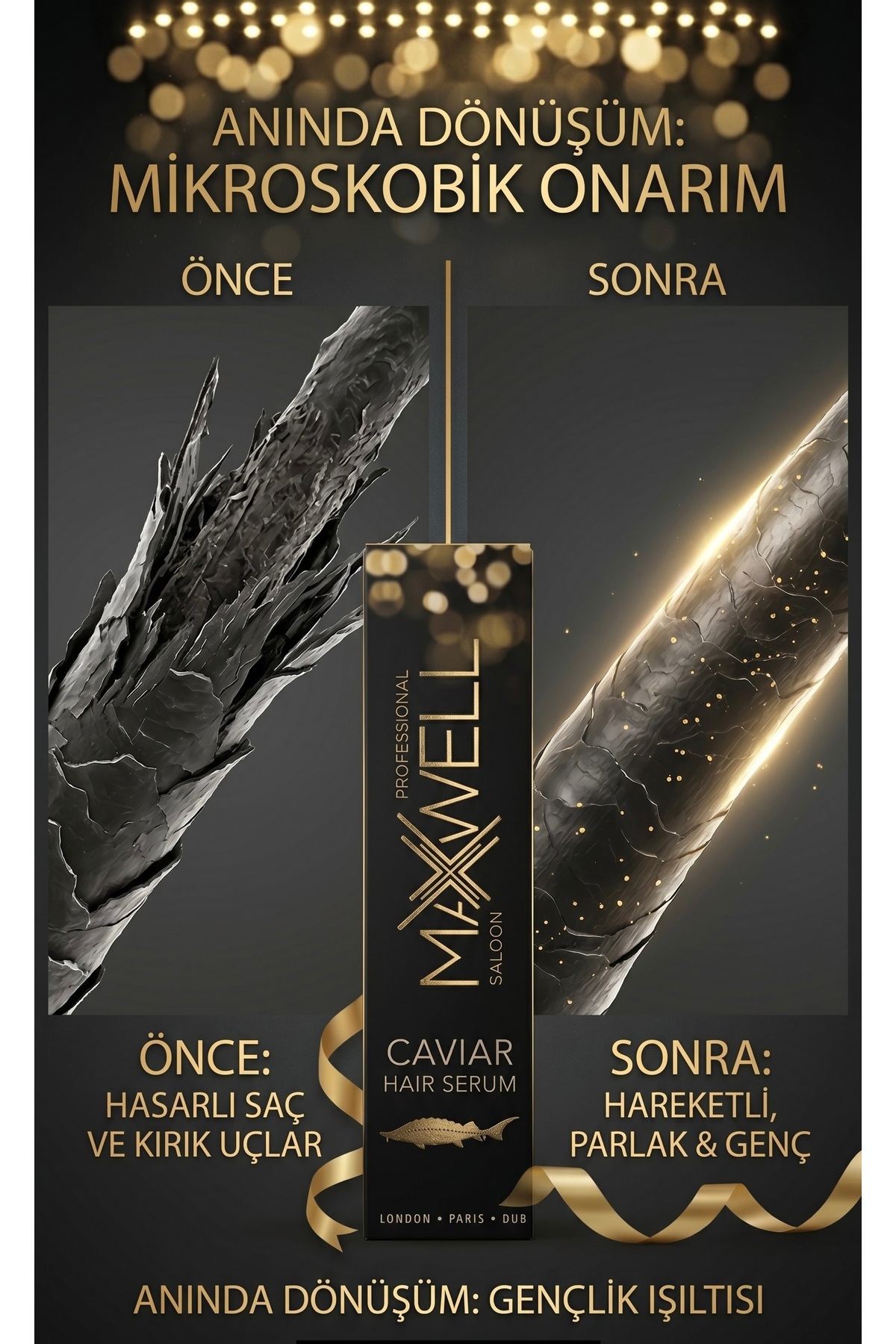 Maxwell Professional Havyar Saç Serumu - Kolajen Destekli Onarıcı 120 ml (Havyar Özlü) — mw016