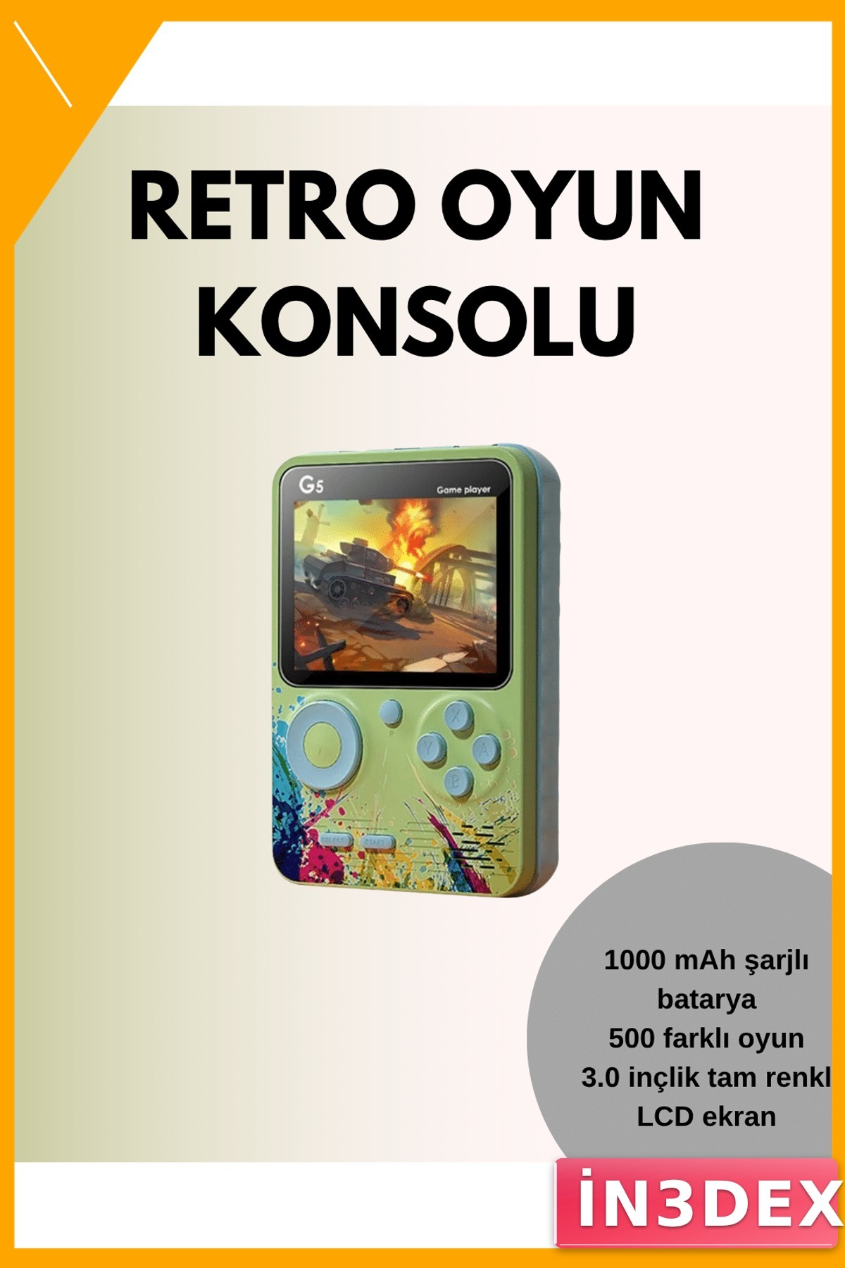 Mini Gameboy Konsol TV Bağlantılı 500 Oyunlu Taşınabilir