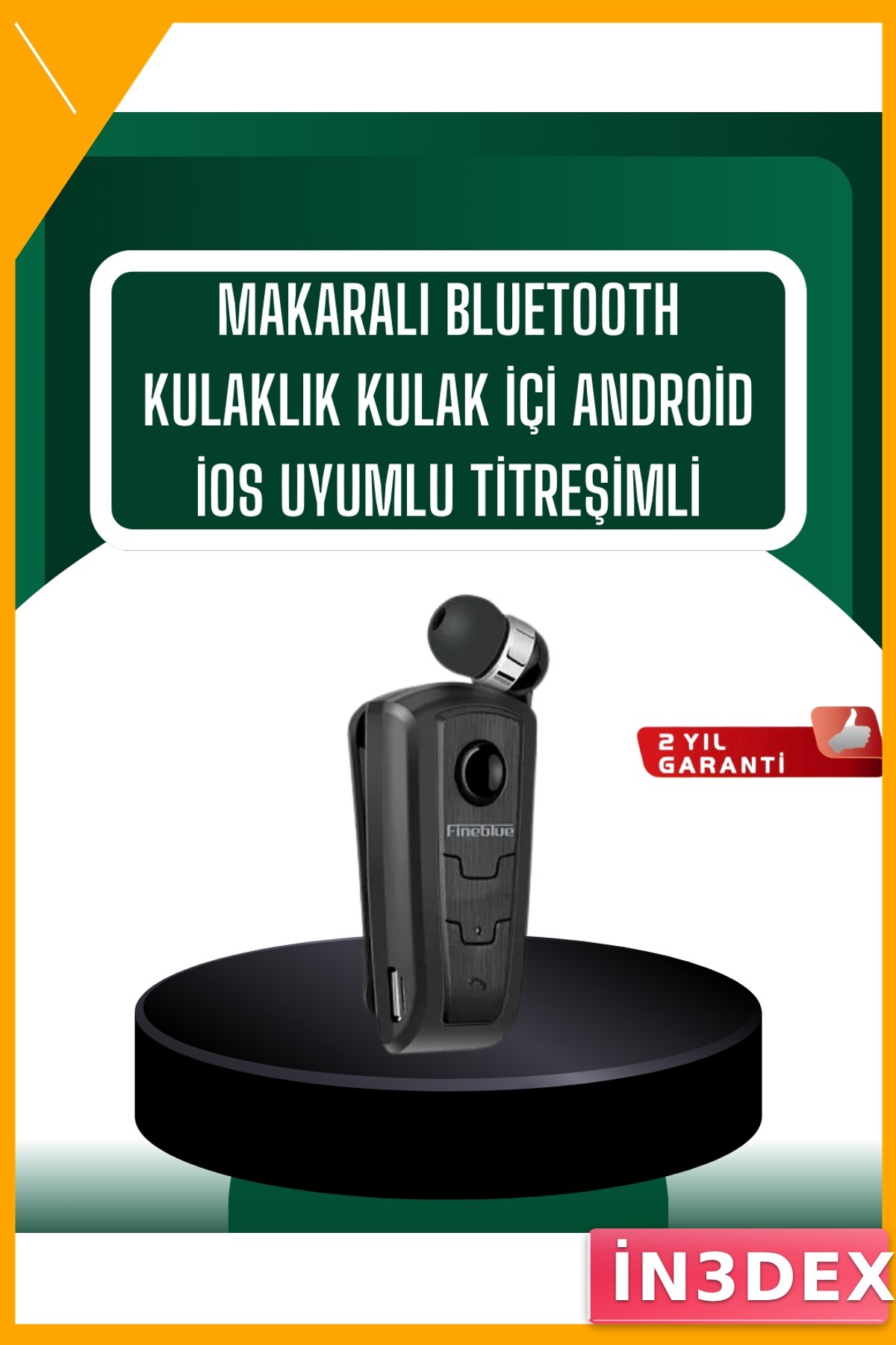 Titreşimli Bluetooth Kulaklık Uzun Pil Ömrü Fineblue F910