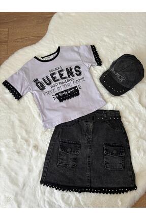 imajbebe Denim Etekli 3’lü Kız Çocuk Takımı