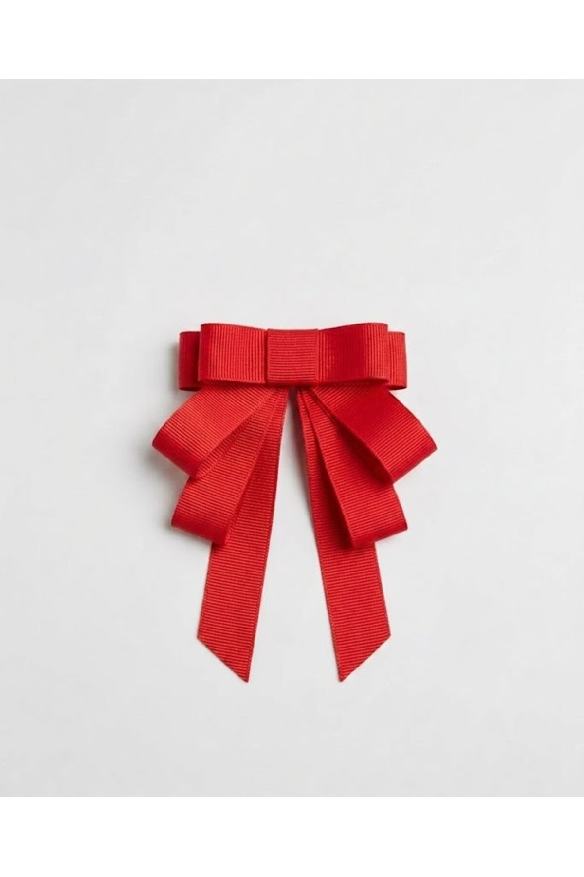 Children's Red 5-Piece Bow Ribbon Brooch Lapel Pin ( Back Needle)