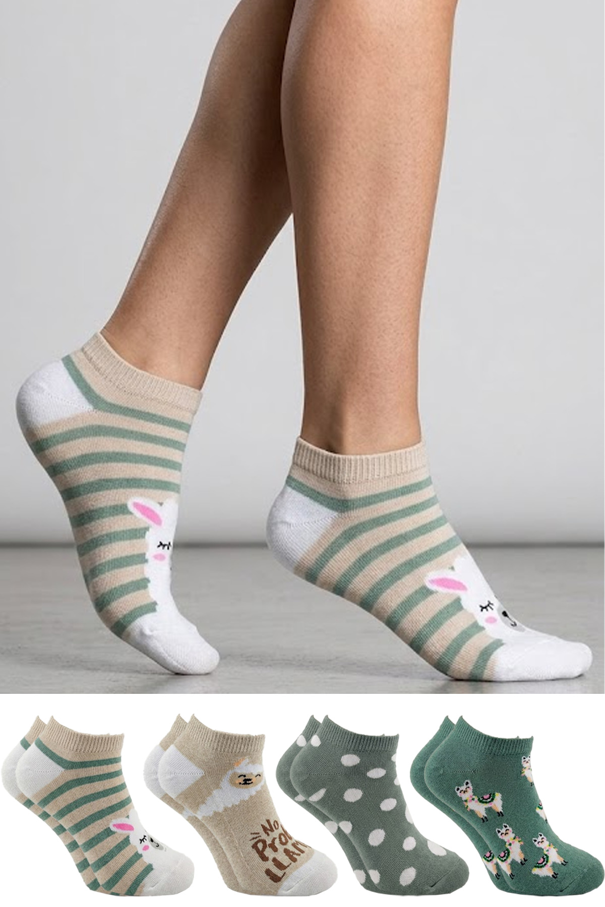 Women's Toe Seamless Cotton Booties Socks Colorful 4-Pack