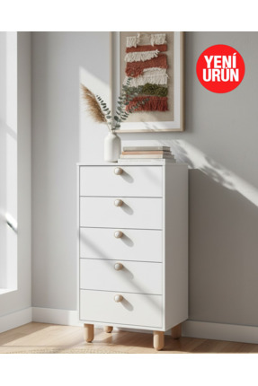 FLORADESİGN Taila Şifonyer Bohem / Çok Amaçlı Dolap/ Çekmeceli Şifonyer / 5 Ç...
