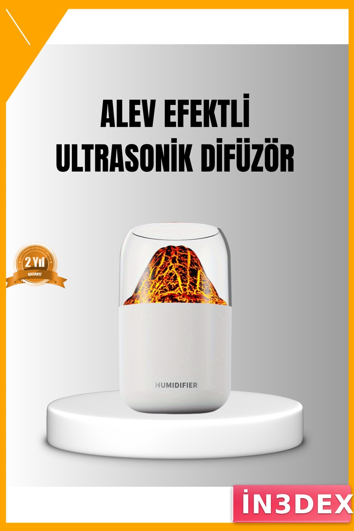 Ultrasonik Uçucu Yağ Difüzörü 280ml Sessiz Alev Efektli