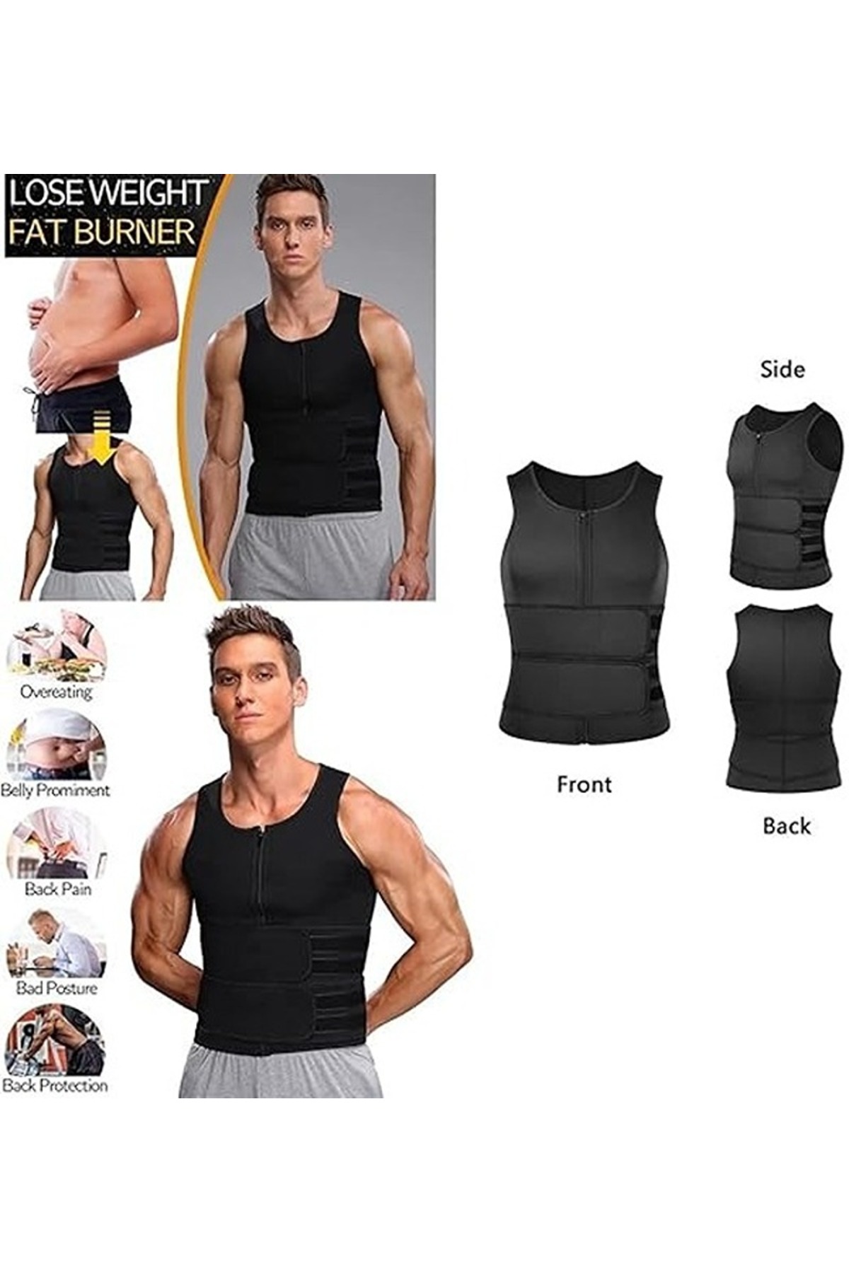 LaSoft erkek Termal Sauna Korse Atlet Bel Toparlayıcı Spor Korse görsel 2