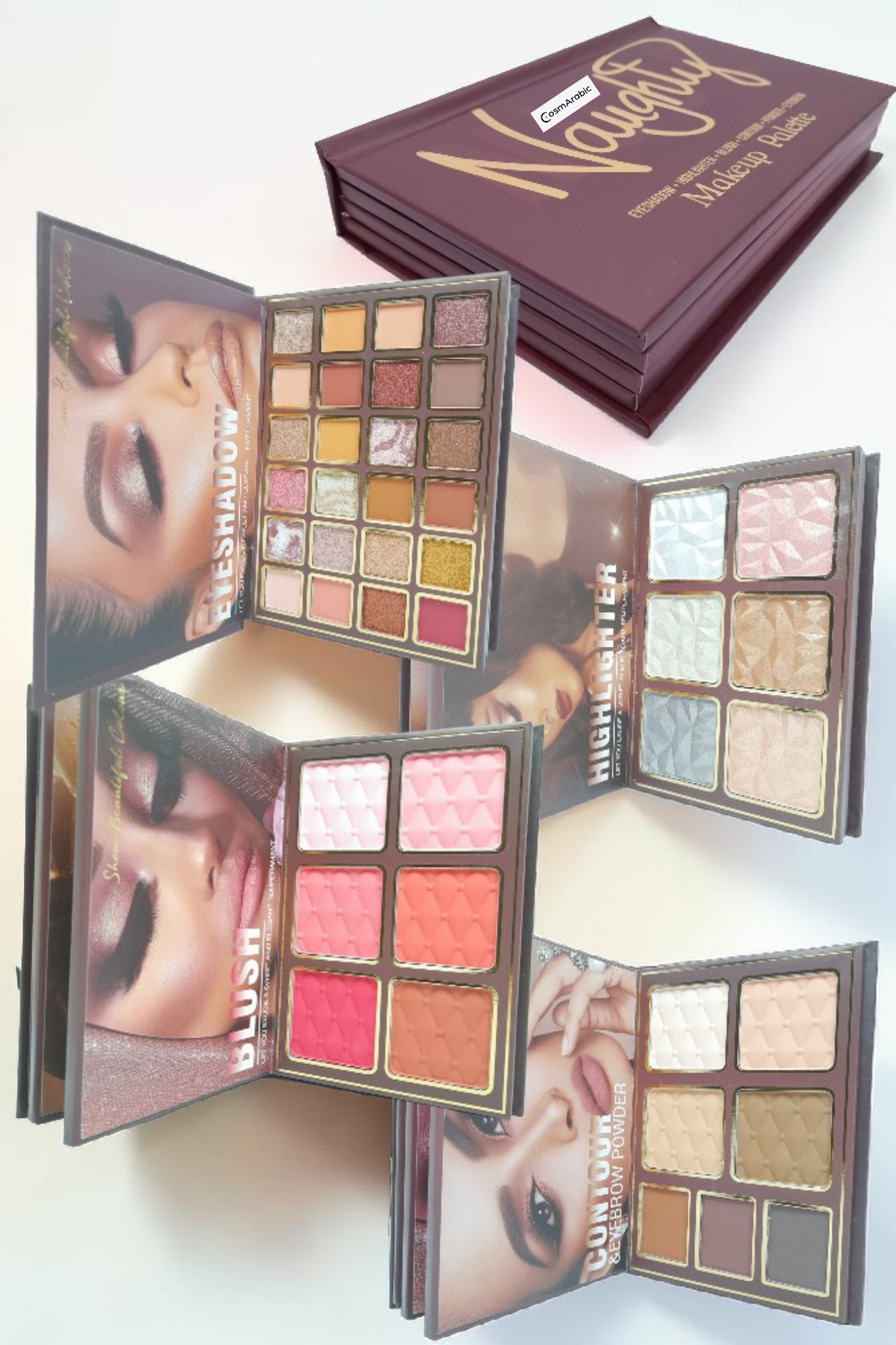 Göz Farı Highlighter Allık Kontür Pudra Bronzer İçeren 43 'lü Kitap Model Makyaj Kiti — ZRD113406