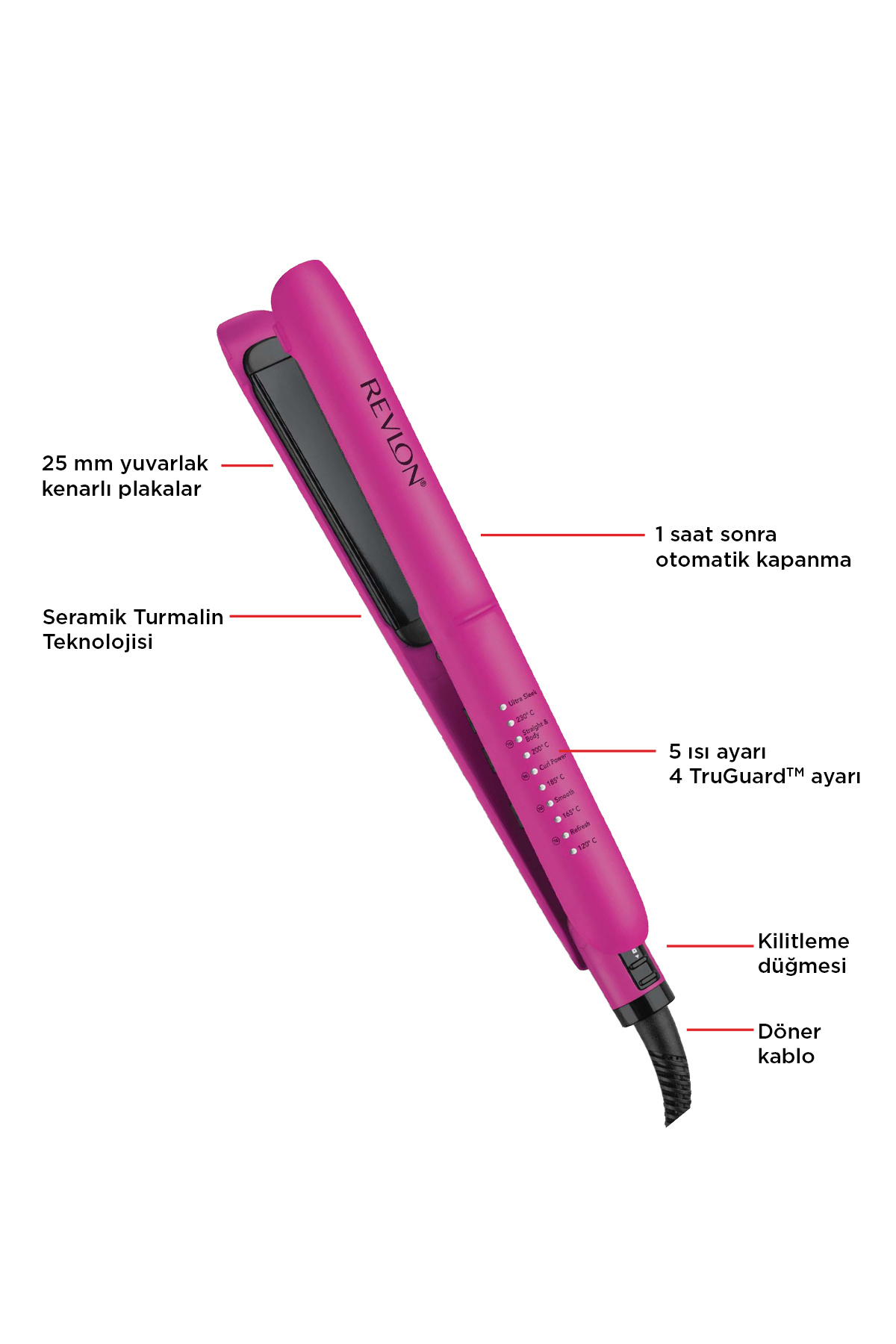 Revlon Easy Heat 25mm Seramik Turmalin Saç Düzleştirici RVST2217E