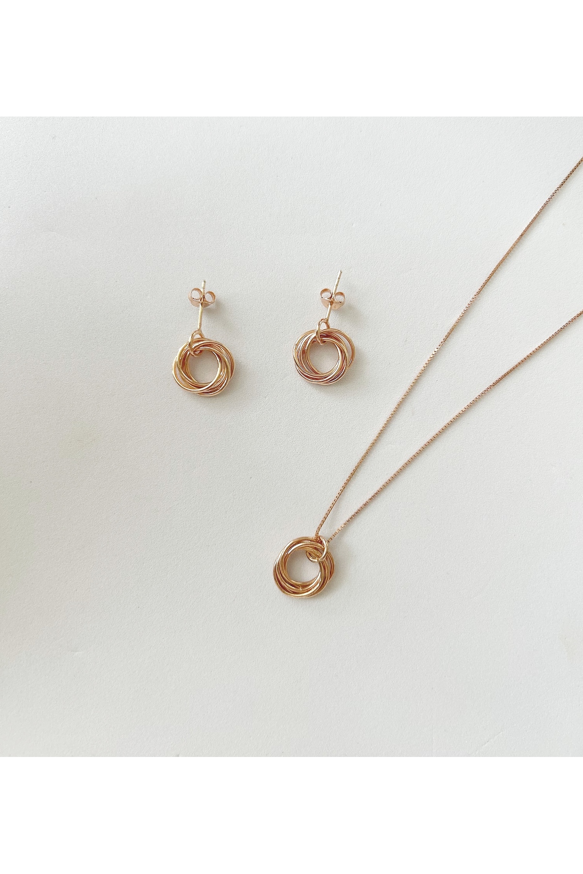 Bronz 925 Ayar Kolye / Küpe 2'li Set - 3