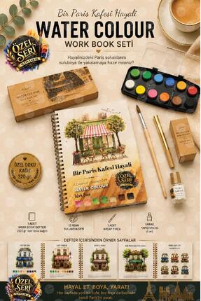 TUĞSET Premium Yönlendirmeli Sulu Boya Hobi Seti Watercolor Workbook Defter B...