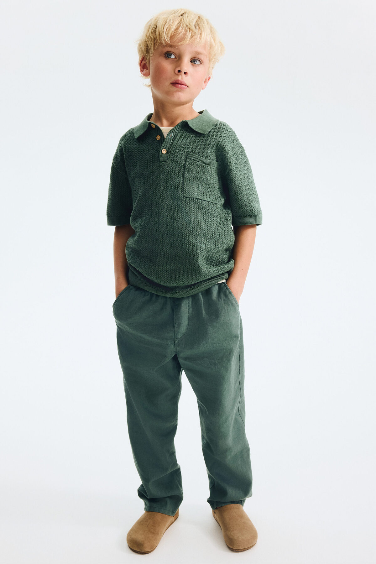 شلوار ترکیبی کتان اچ اند ام شلوار H&M