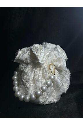 Bridal Luxe taşlı pullu gelin çantası