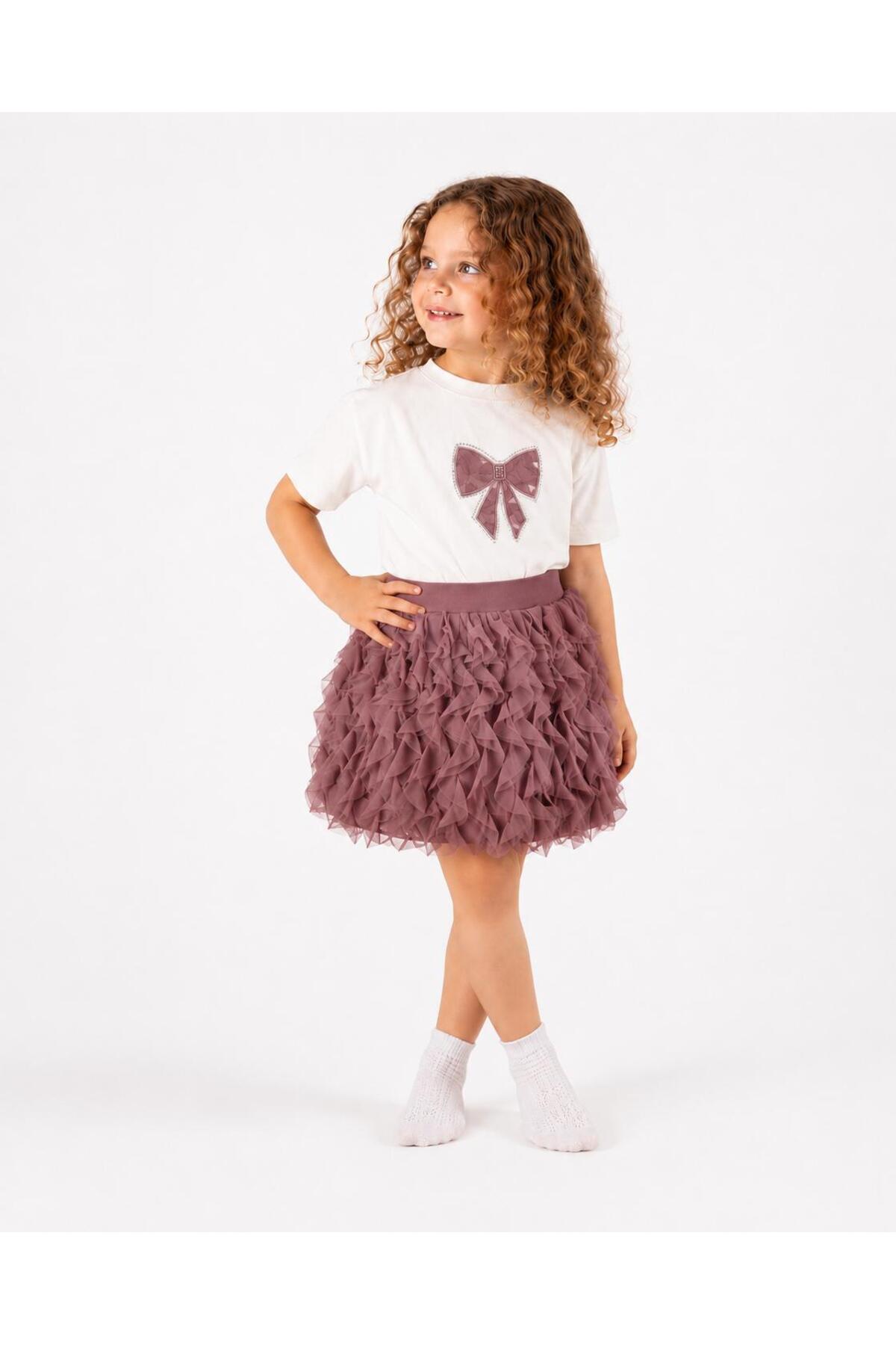 Girls Short Sleeve Bow Tutu Princess Skirt Feast Birthday ,Wedding , Special Day Holiday Evening Dress ( 2-3-4-5 Years Dress )